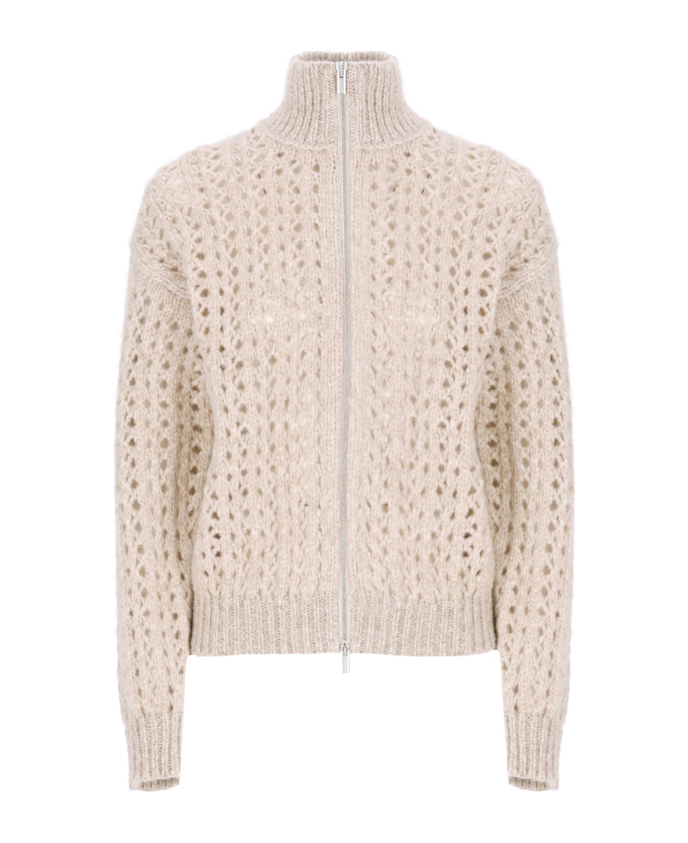 Peserico Alpaca And Wool Cardigan - Beige