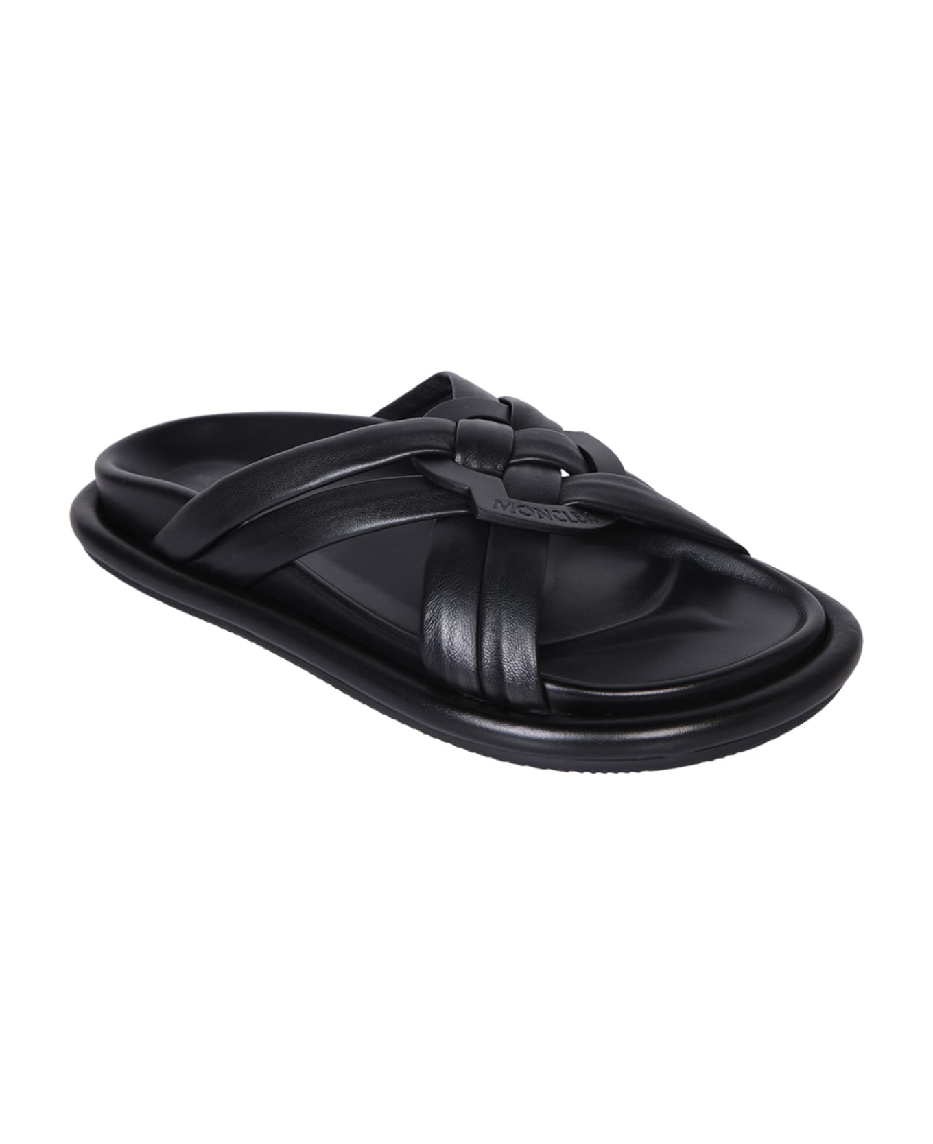 Moncler Bell Soft Black Sandals - Black