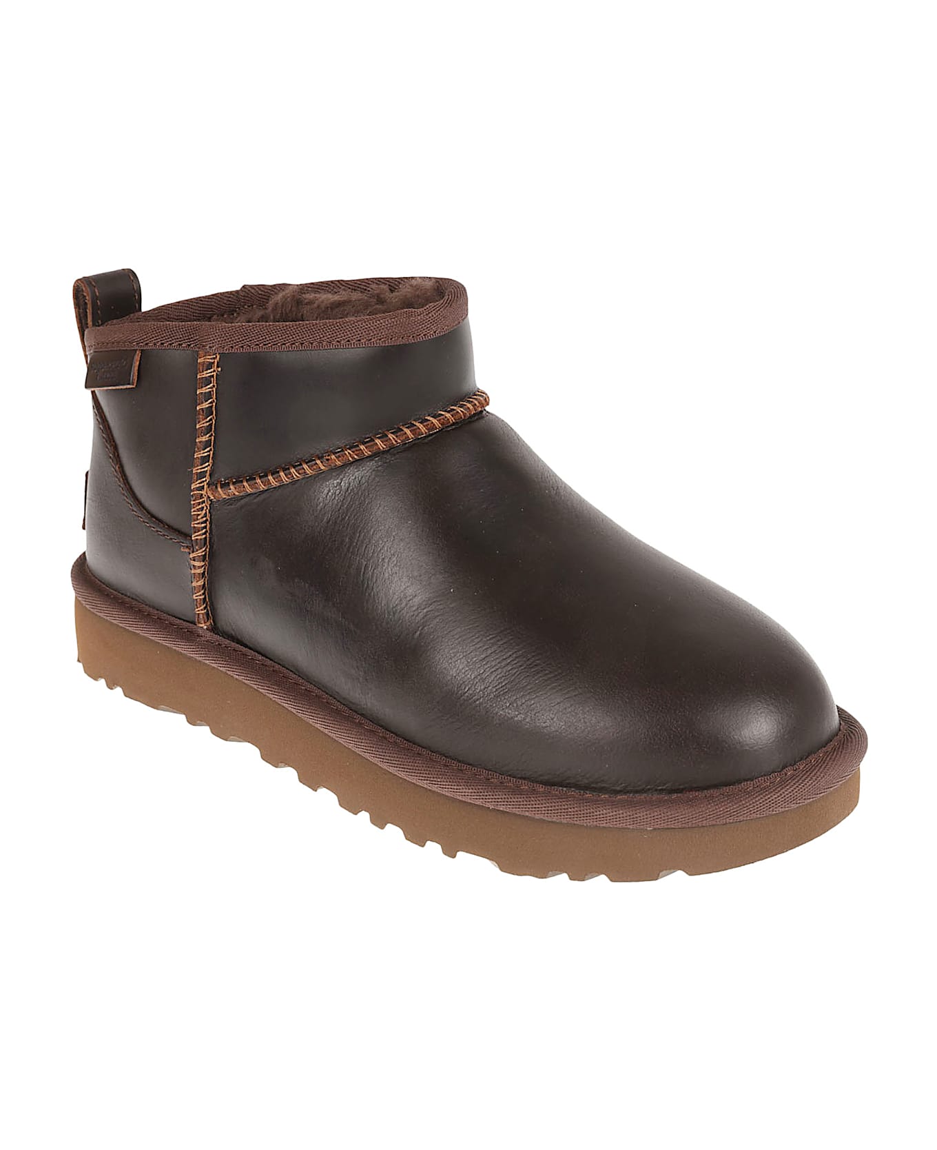 UGG Ultra Mini Leather Boots - BROWN ブーツ