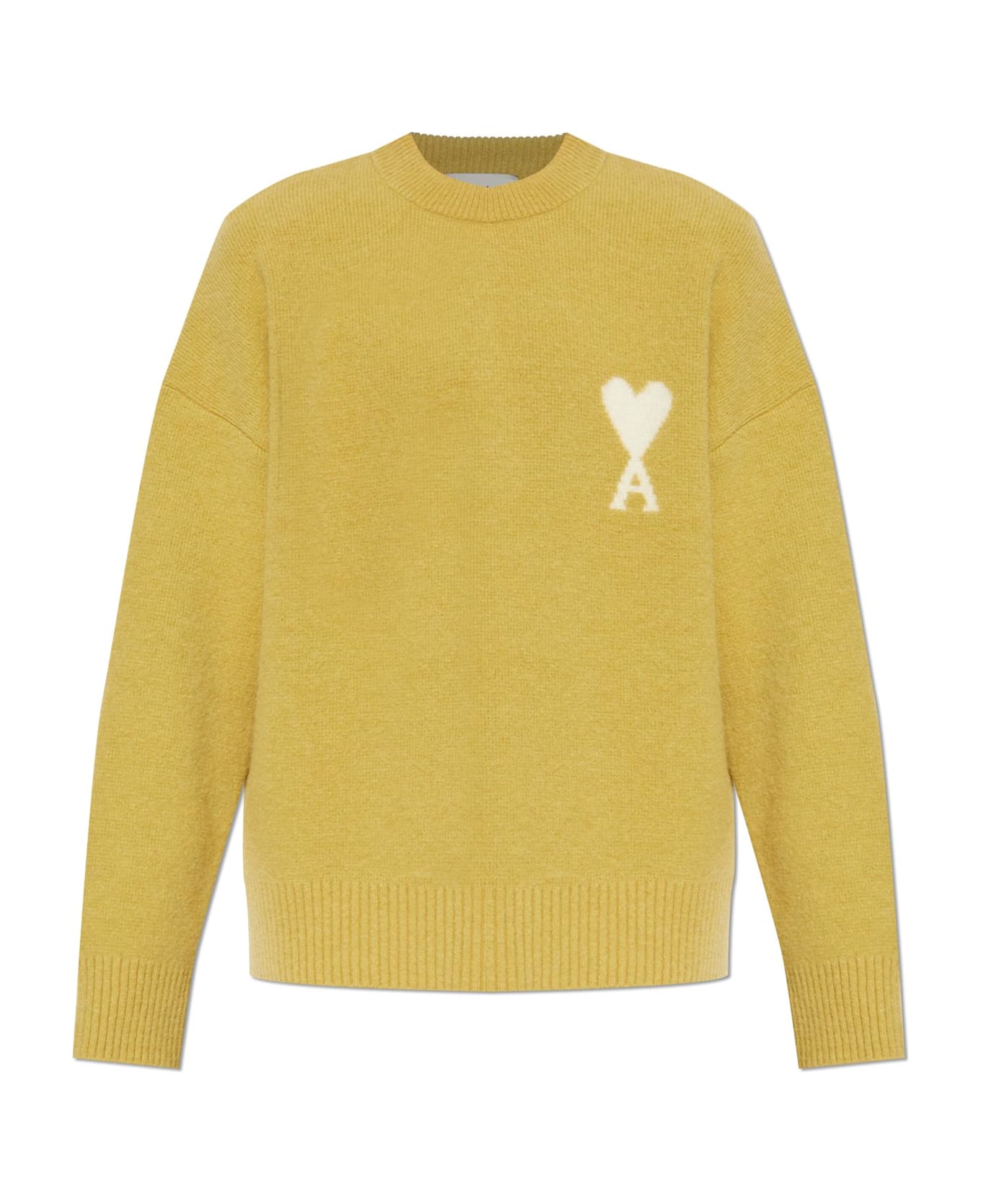 Ami Alexandre Mattiussi Wool Sweater With Logo - GREEN