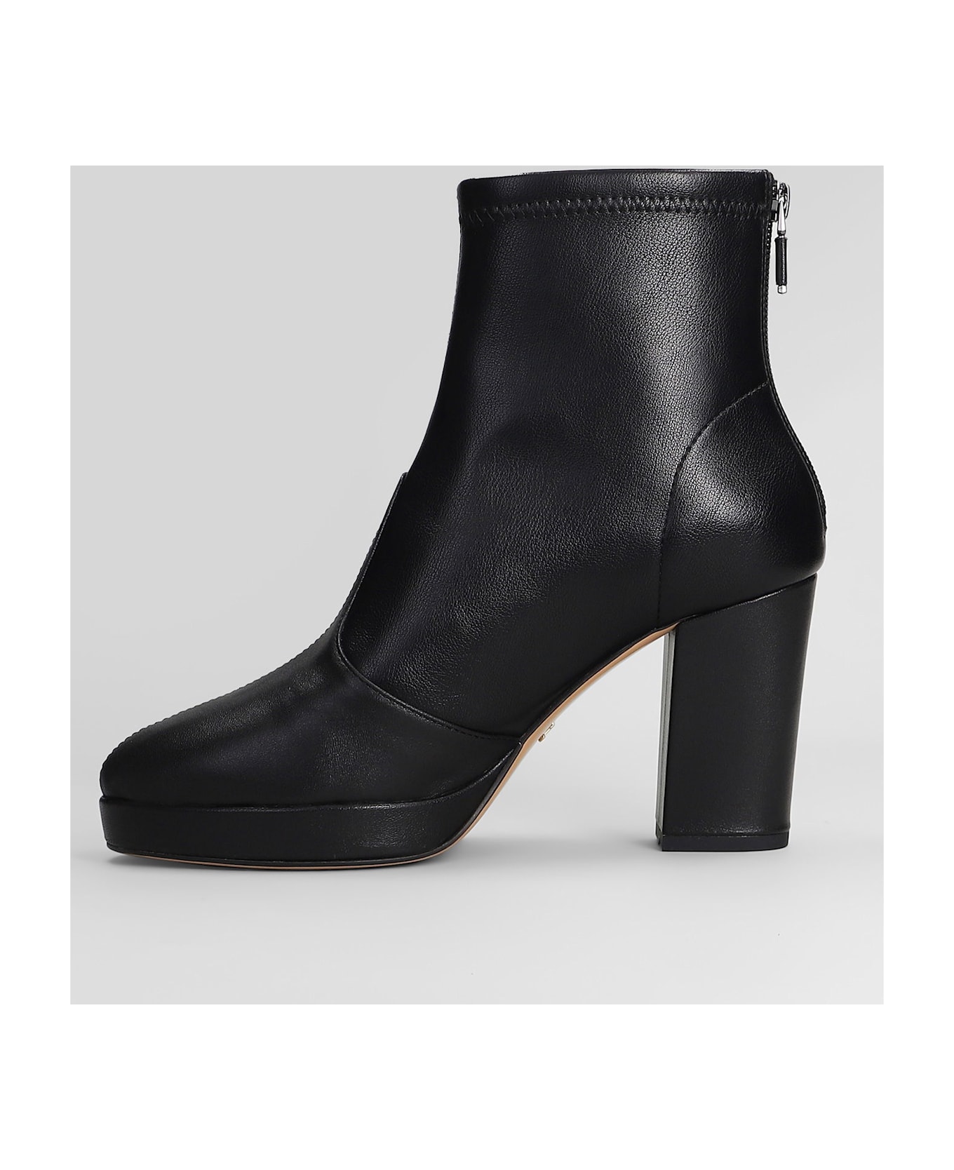 Lola Cruz High Heels Ankle Boots In Black Leather - black