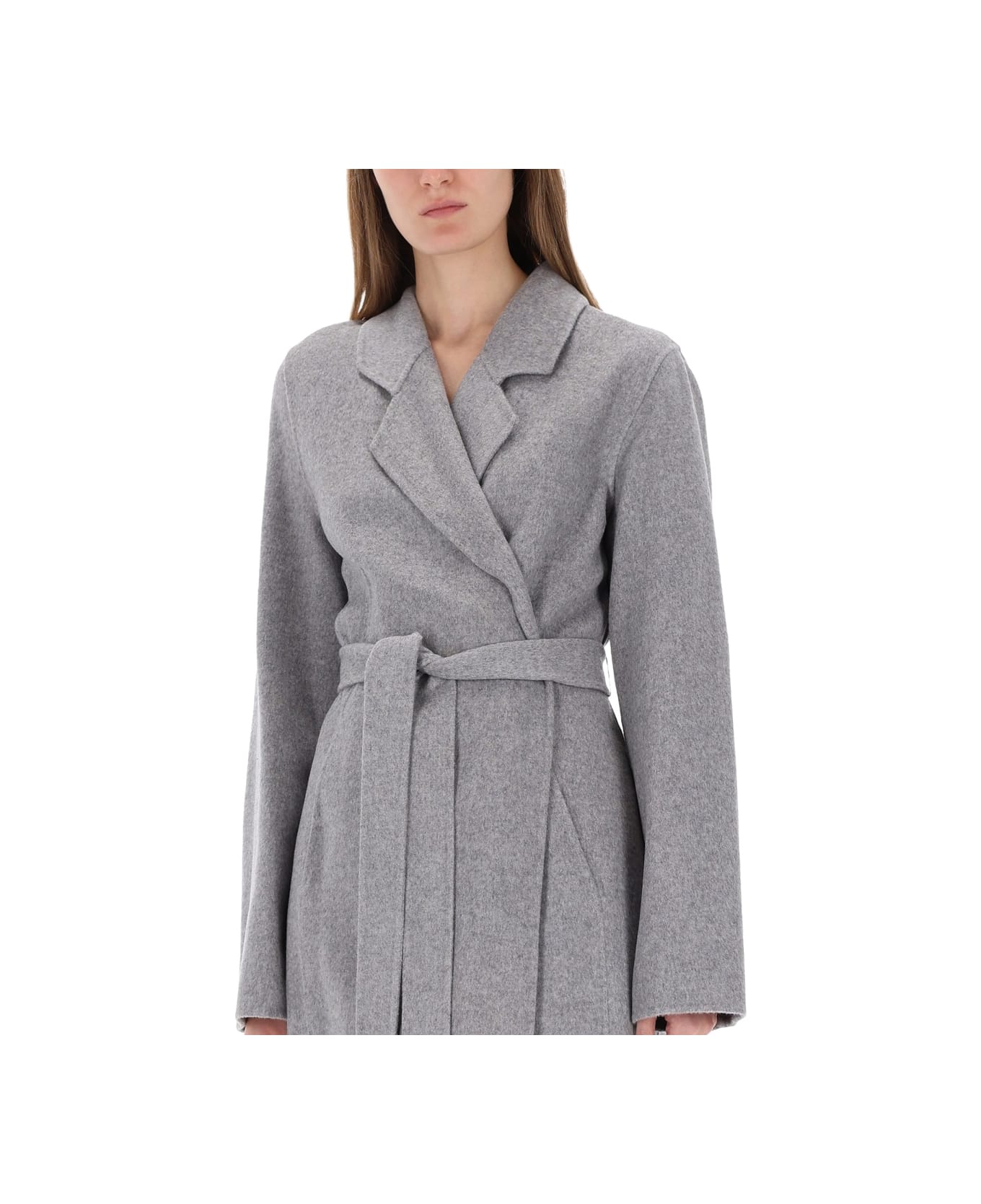 Hugo Boss Belted Coat - GREY