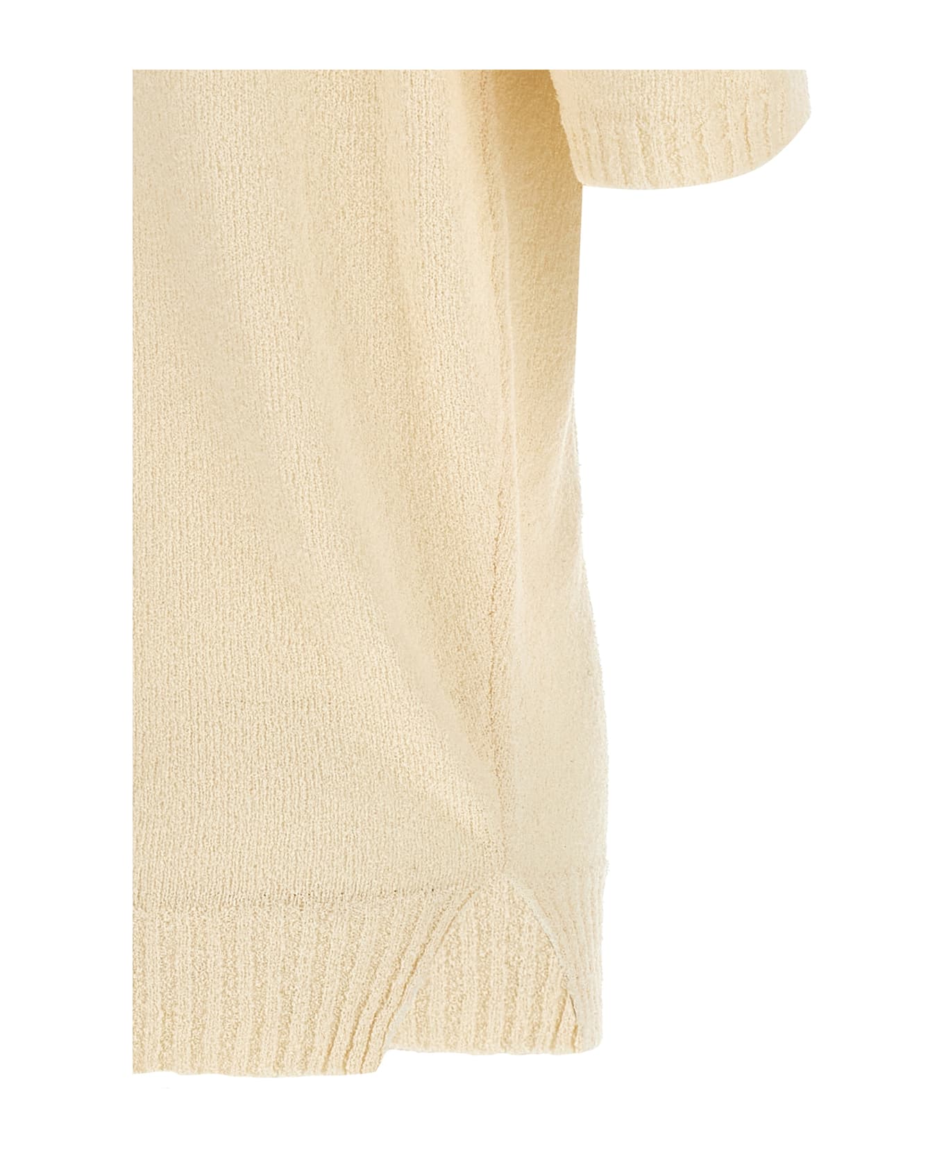 Ma
ry
ya Bouclé Polo Shirt - White