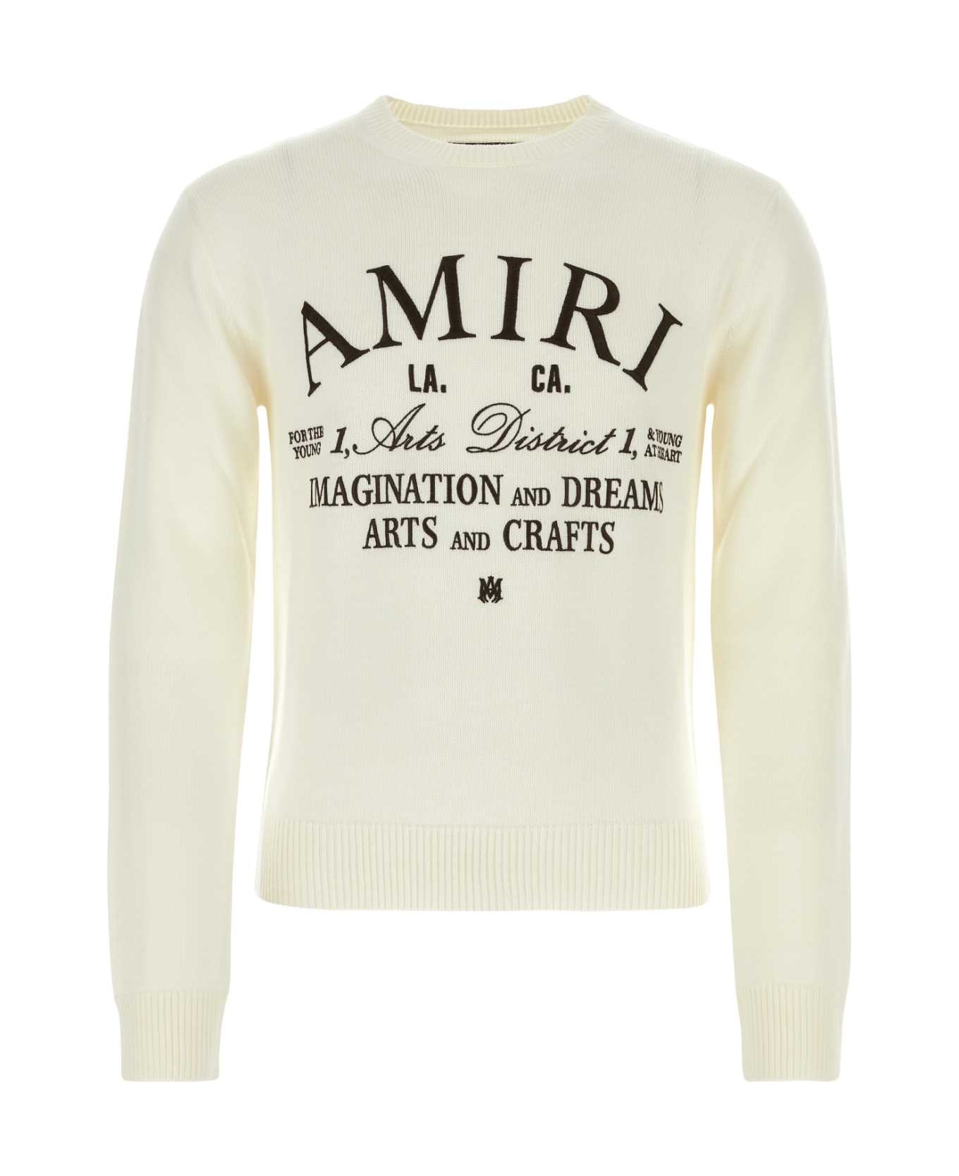 AMIRI Ivory Wool Blend Arts District Sweater - ALABASTER ニットウェア