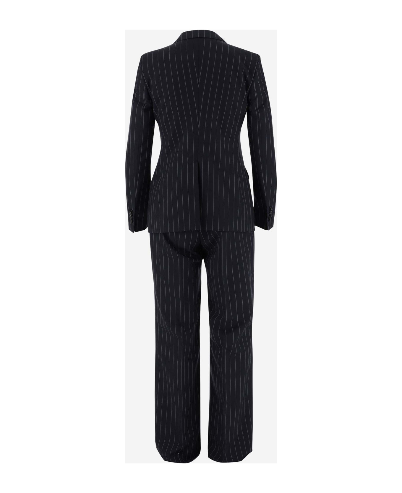 Tagliatore Virgin Wool Pinstripe Suit - Blue