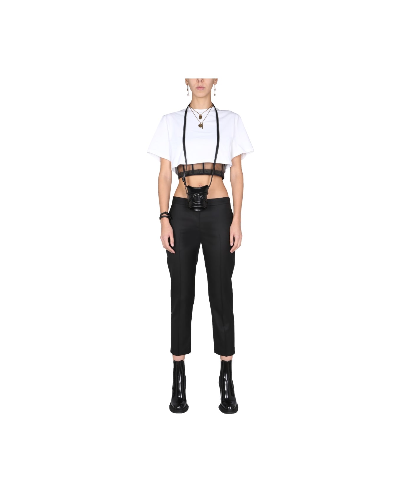 Alexander McQueen Cropped Trousers - BLACK