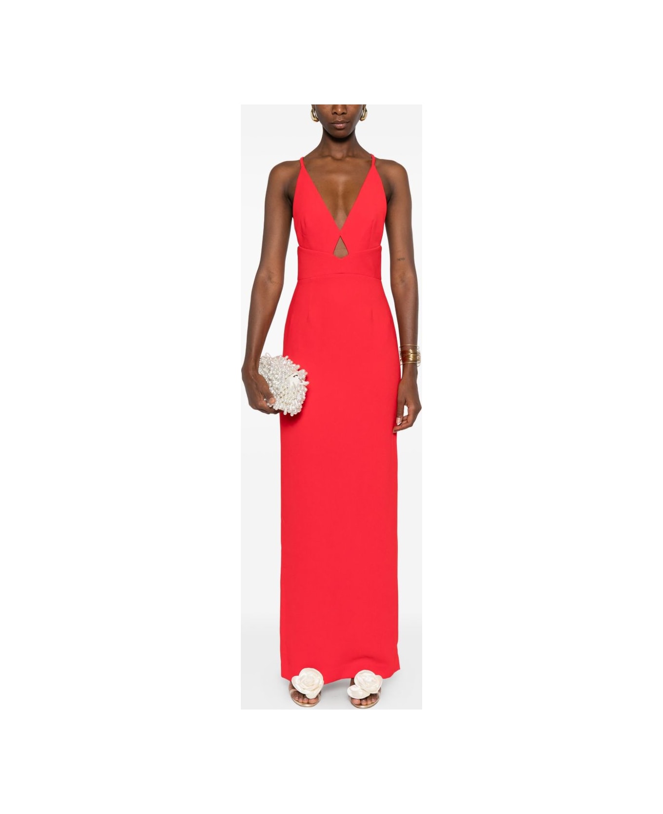 Solace London Milly Midi Dress - Red