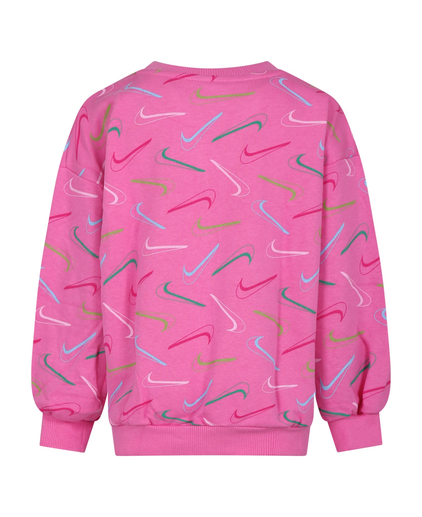 Nike Fuchsia Sweatshirt For Girl With Iconic Swoosh - Fuchsia