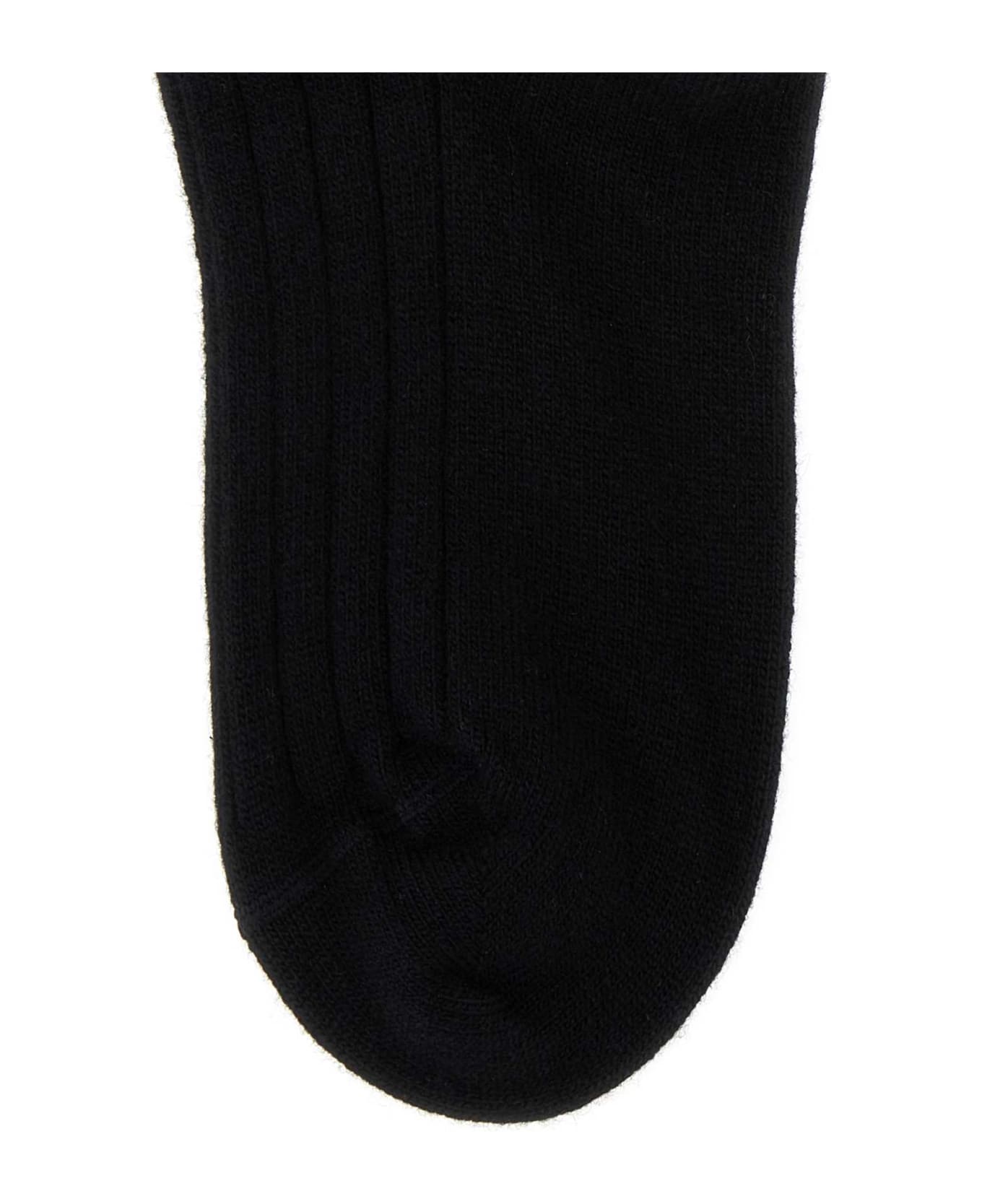 Prada Black Stretch Wool Blend Socks - NERO 靴下＆タイツ