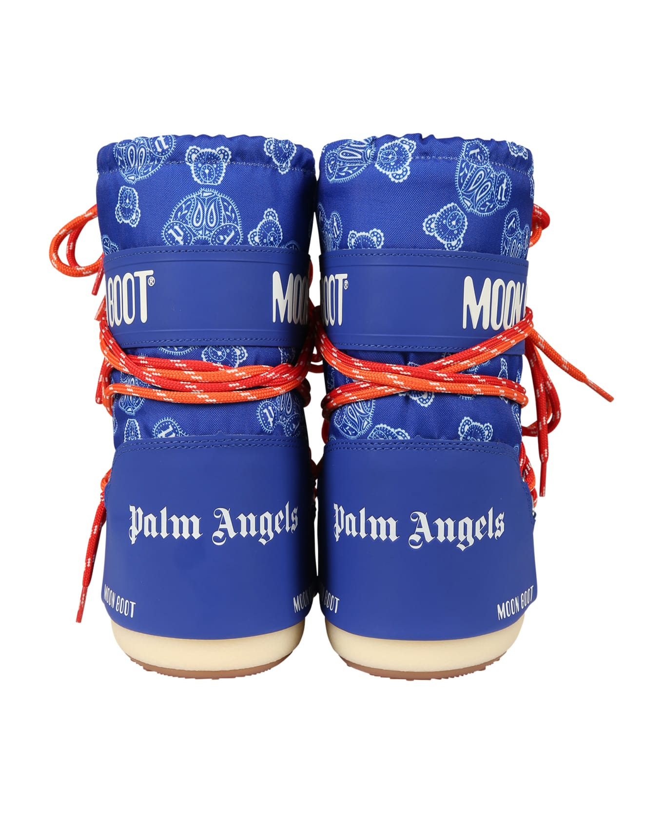 Palm Angels Blue Moon Boot For Boy With Bear And Logo - Blue シューズ
