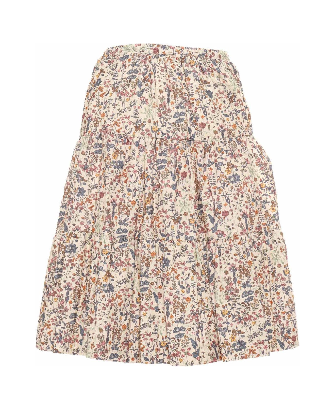 Bonpoint Lise Floral-printed Flared Skirt - Fl Multicolore