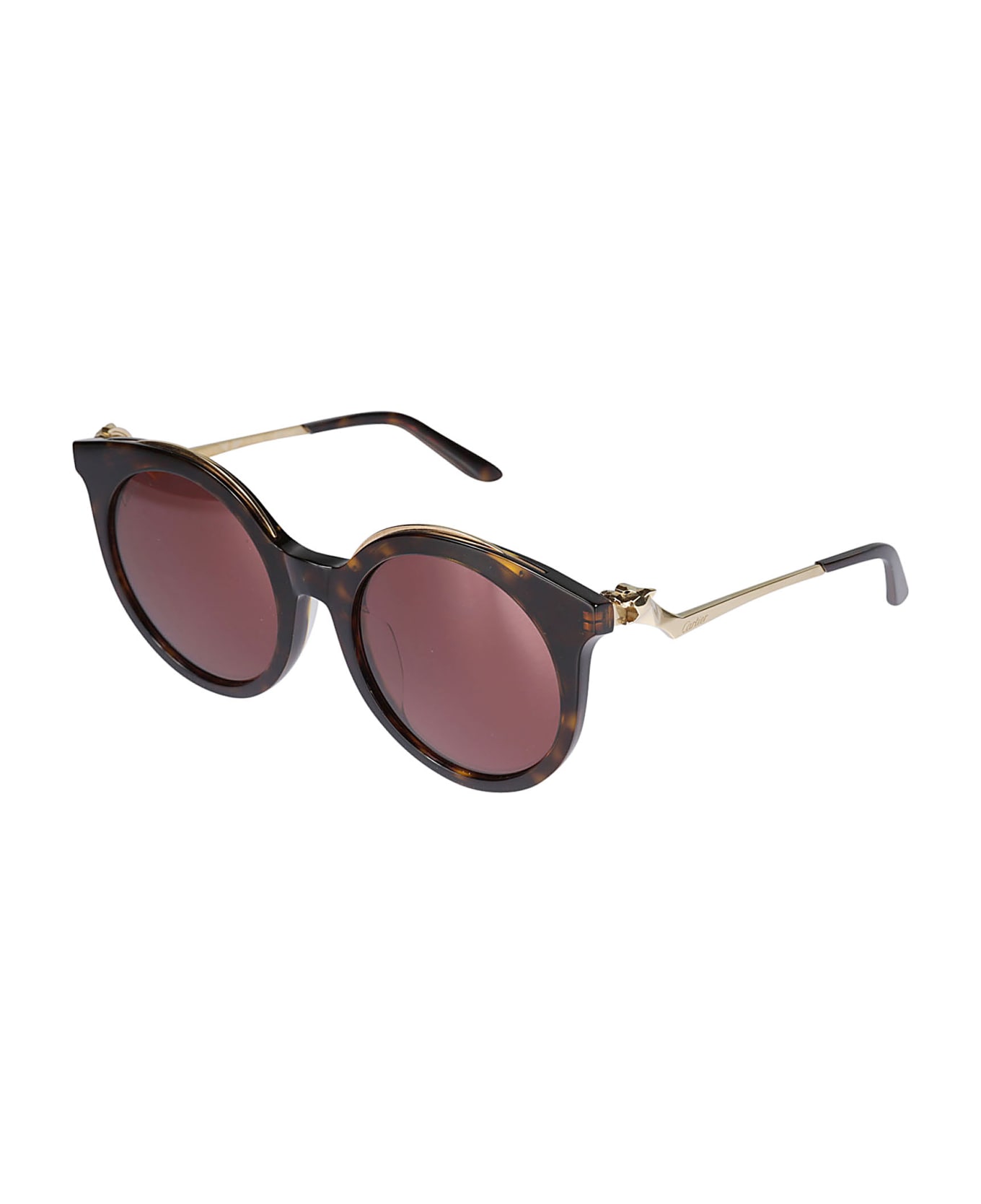 Cartier Eyewear Cay Eye Sunglasses - 002 havana gold red サングラス