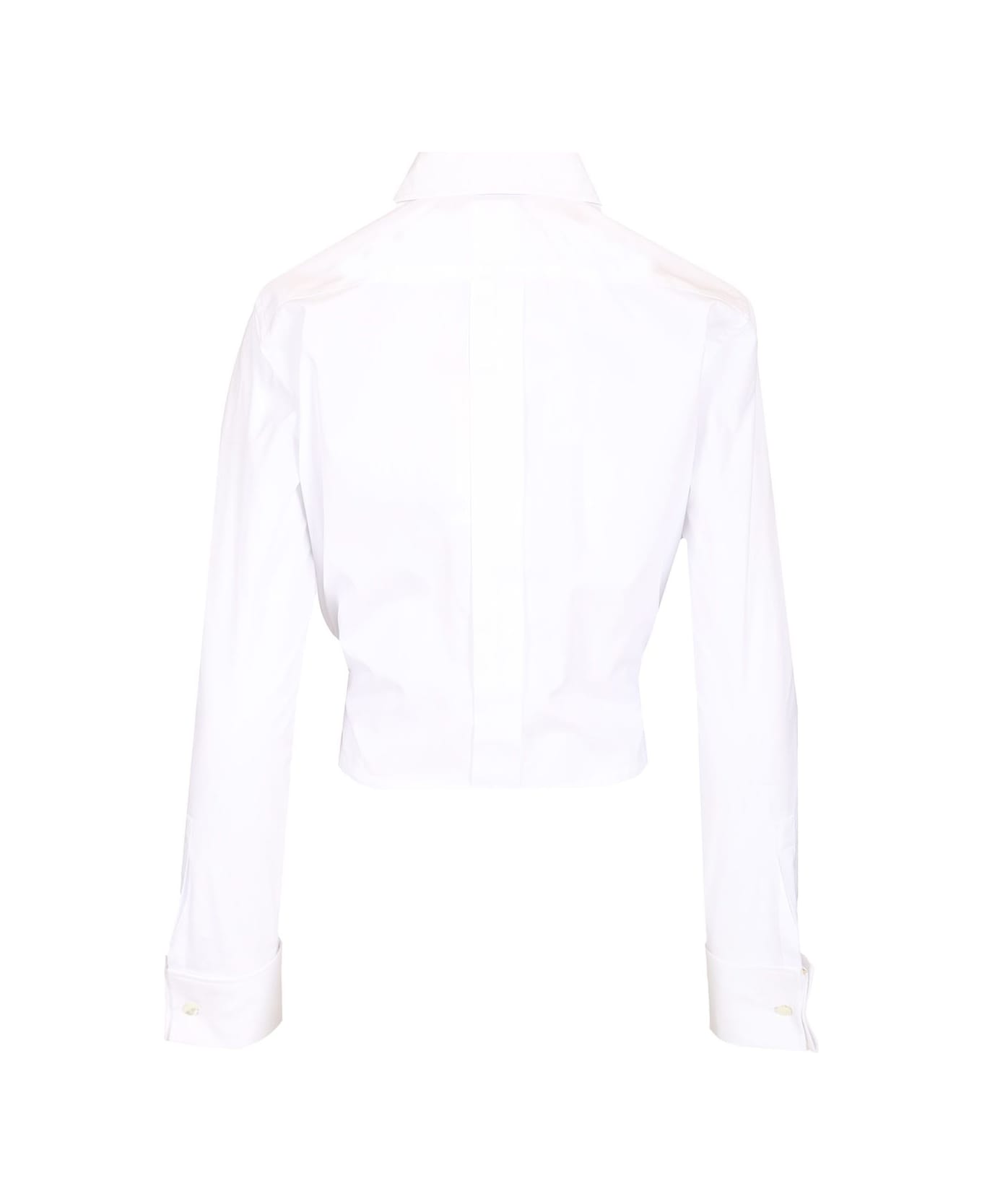 Max Mara Cotton Crop Shirt - WHITE