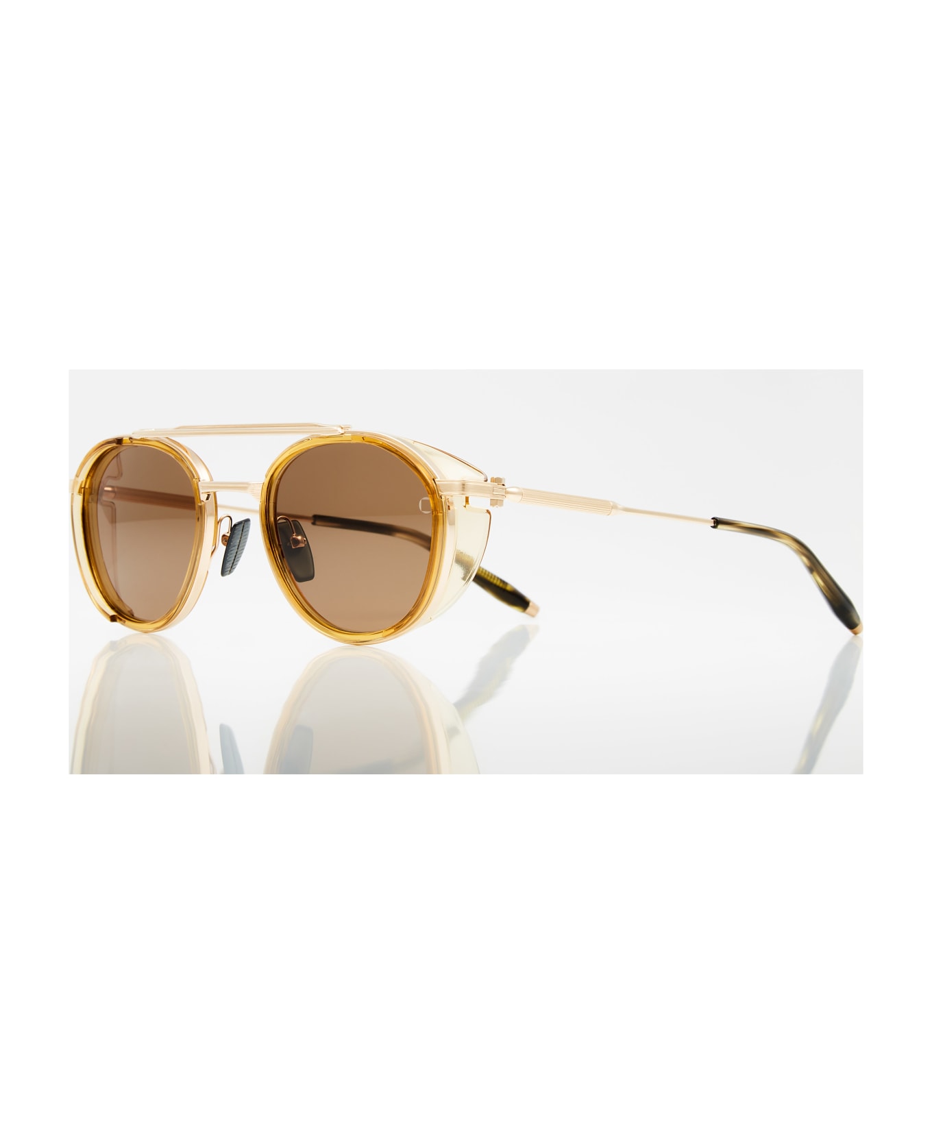 Akoni Sky Mapper - Brushed White Gold & Crystal Amber & Sunglasses - brushed white gold/crystal amber/dark brown