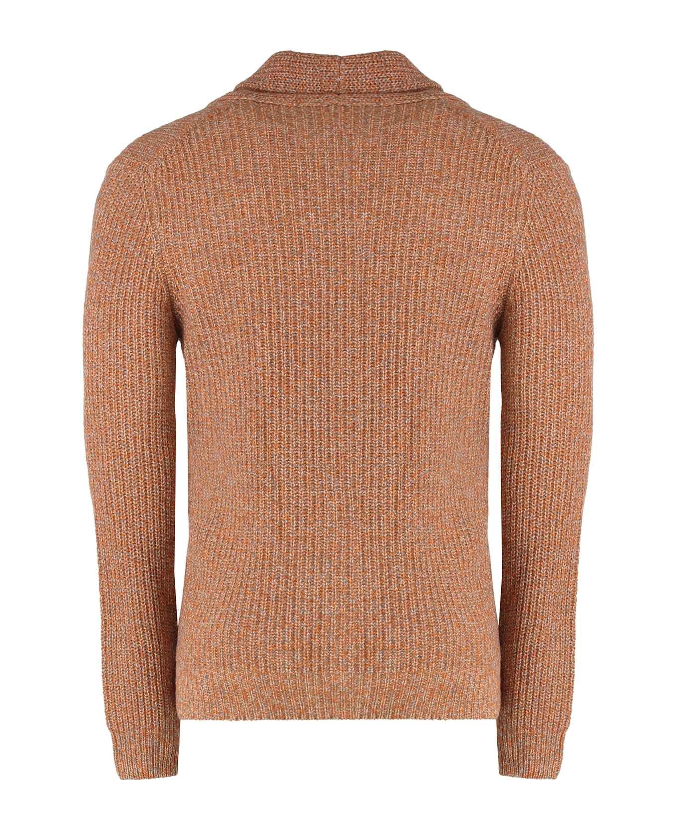 Moorer Cardigan In Wool And Cashmere - Orange