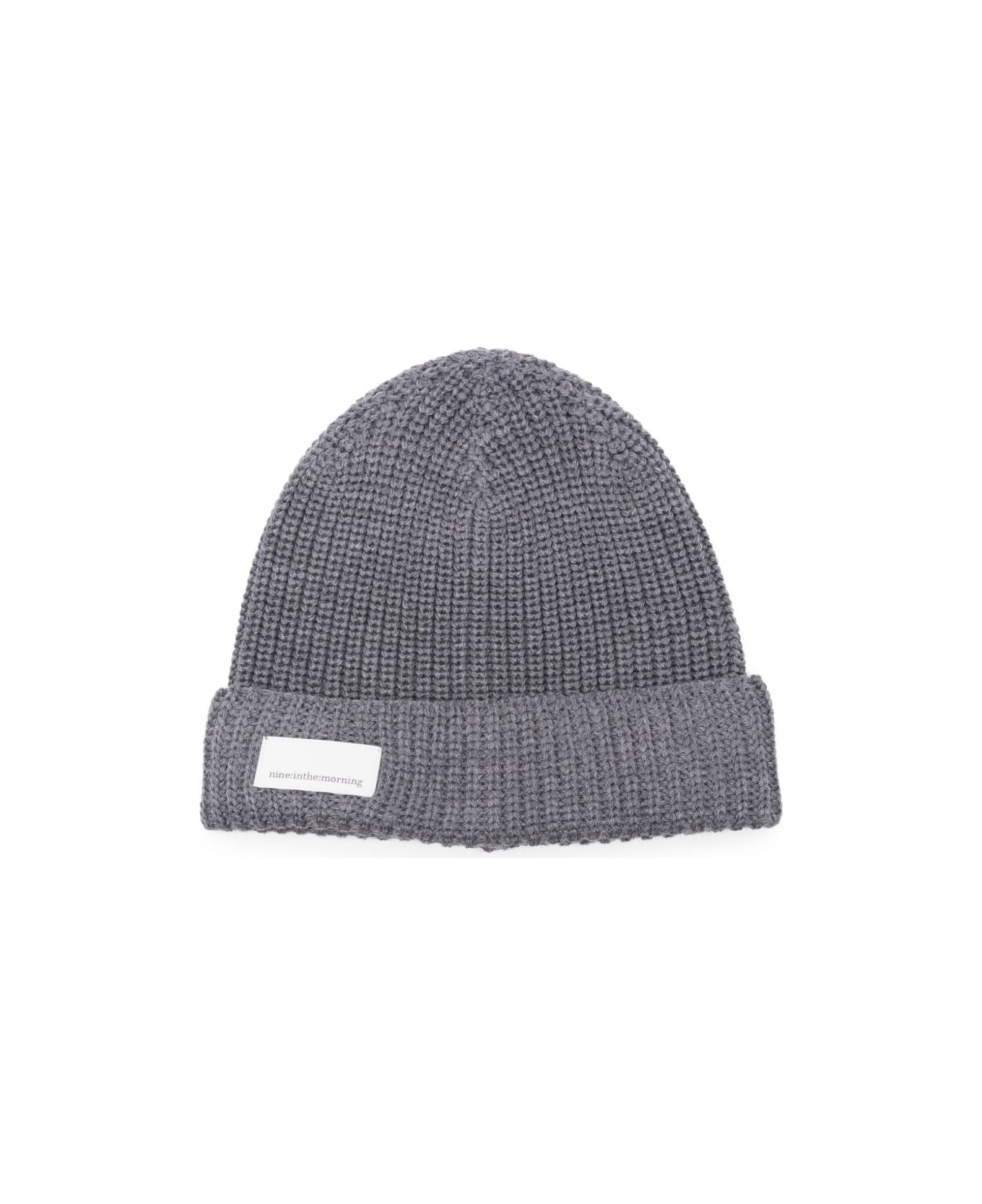 Nine in the Morning Ribbed Wool Beanie - Grey