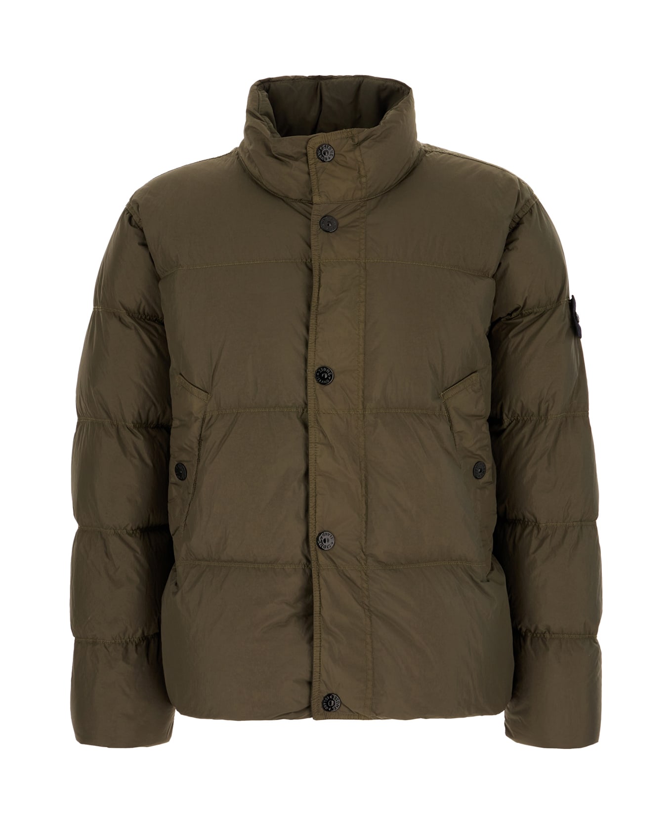 Stone Island Mud Nylon Down Jacket - MILITARY GREEN