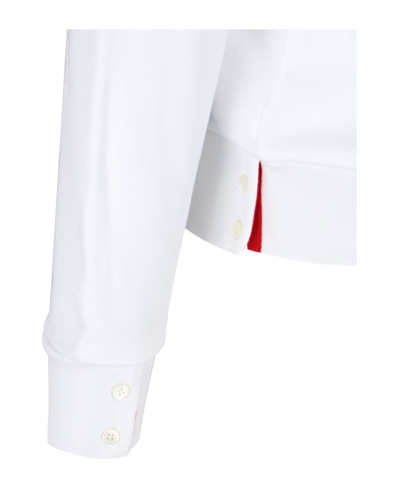 Thom Browne 
loopback Stripe
 Hoodie - White