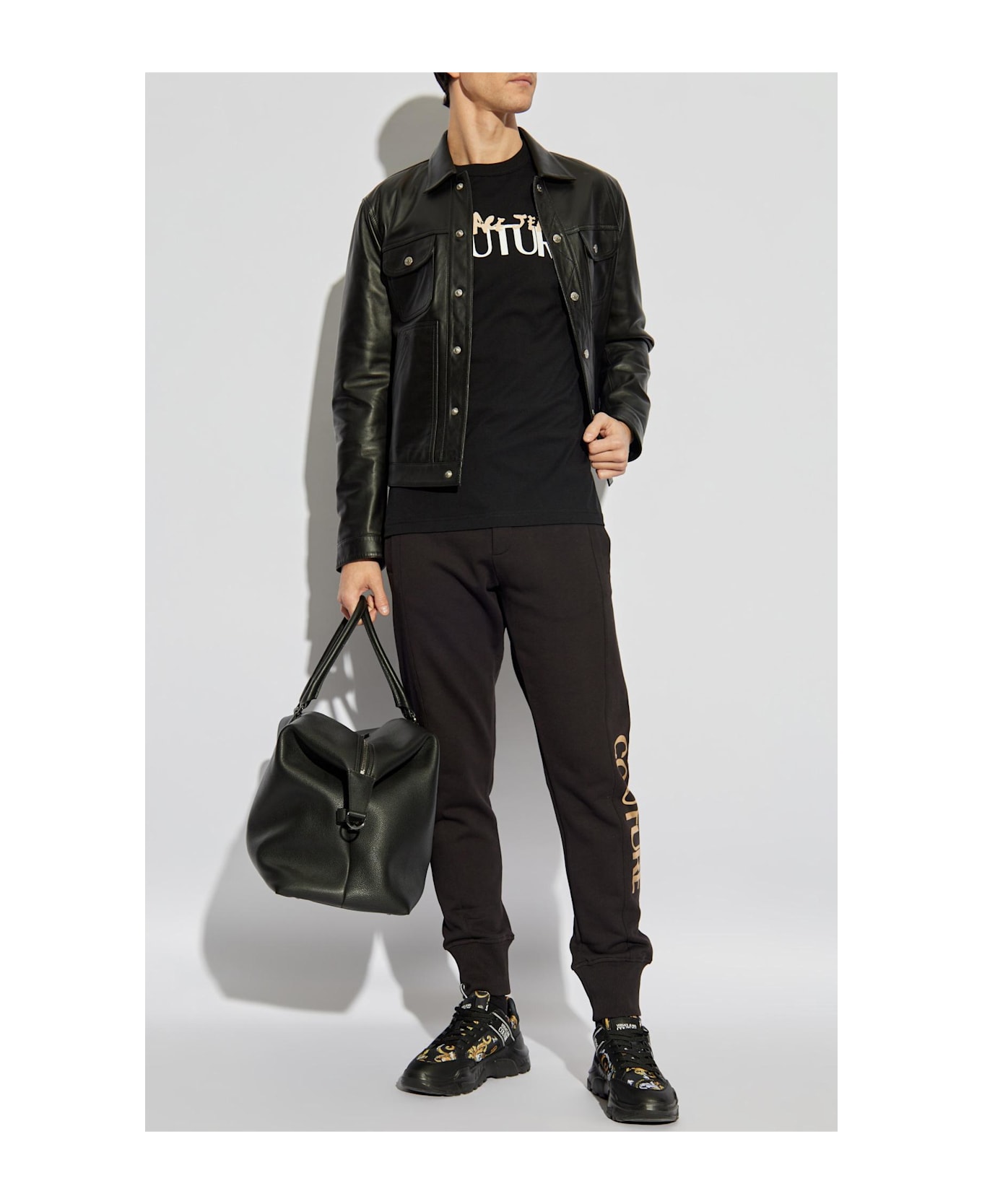 Versace Jeans Couture T-shirt With Printed Logo - BLACK