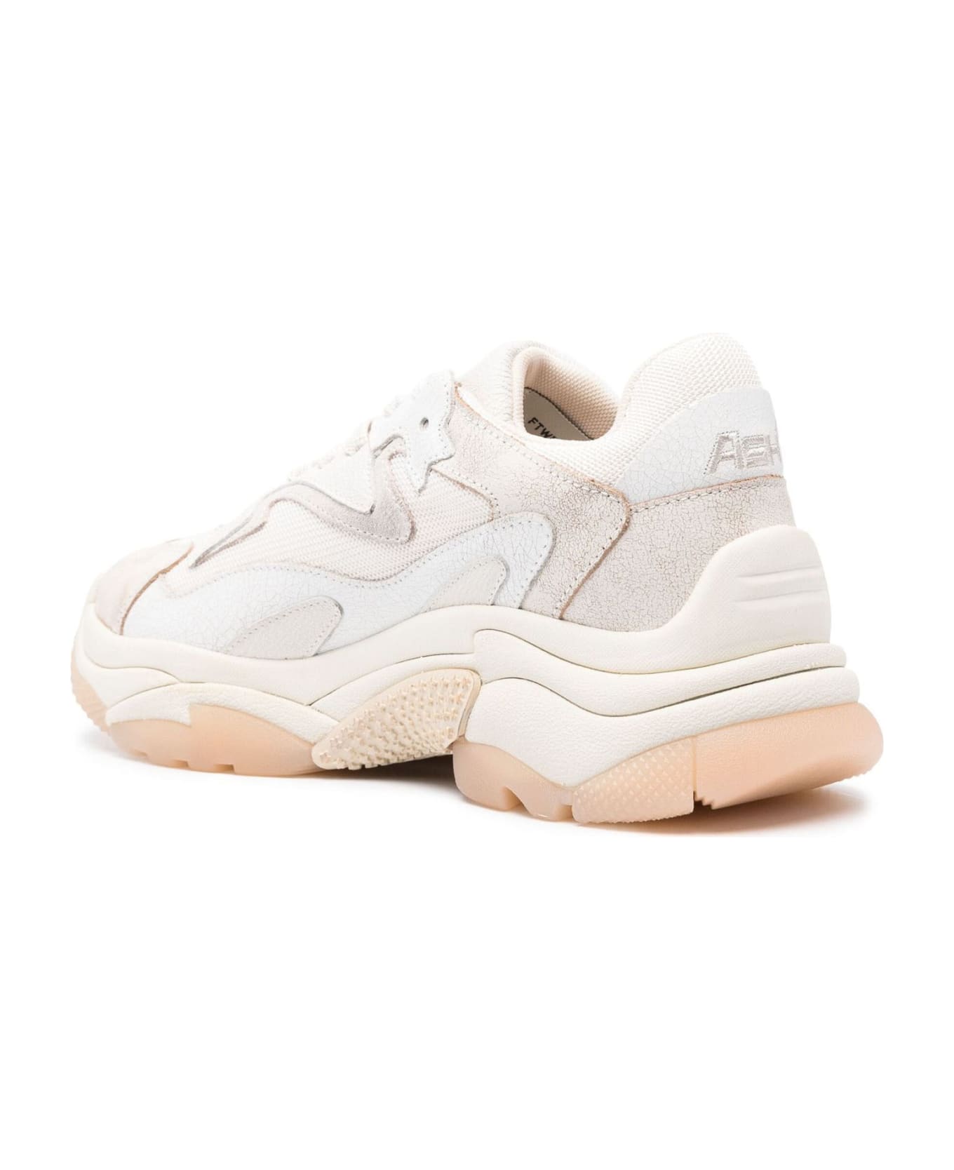 Ash Cream White Suede Sneakers - Beige