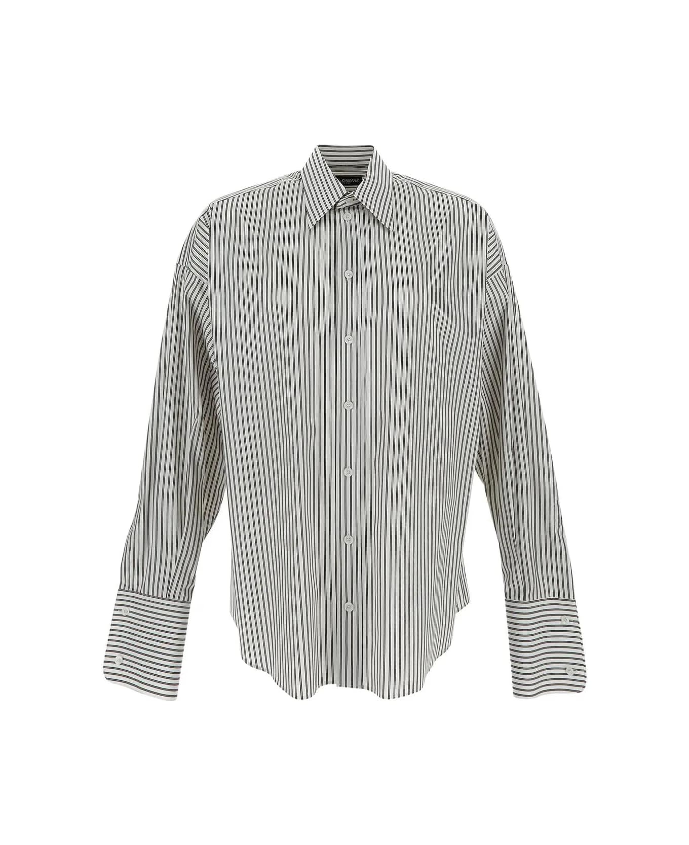 Dolce & Gabbana Cotton Shirt - WHITE/GREY