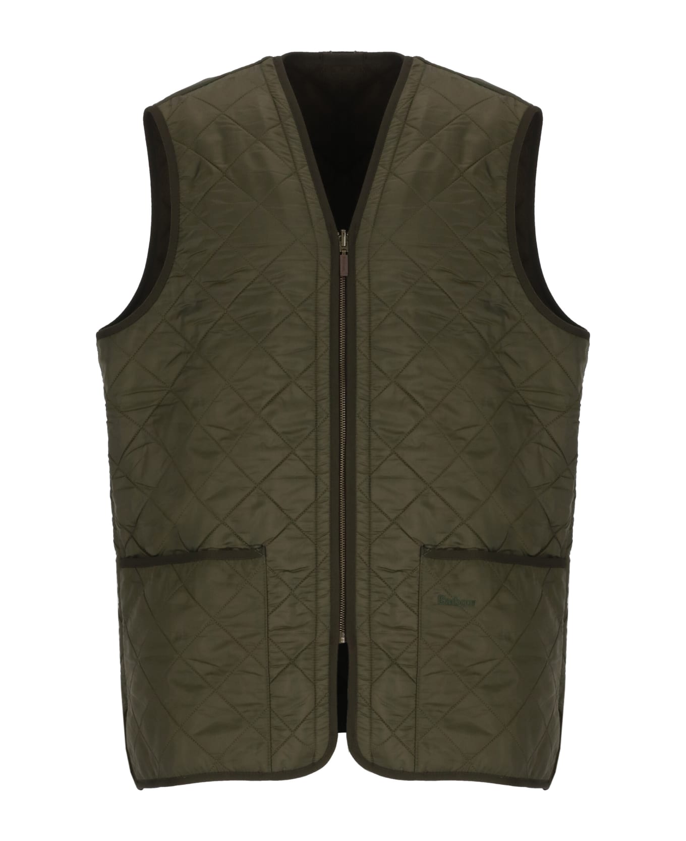 Barbour Sleevelees Quilted Jacket Polarquilt Waist - Green