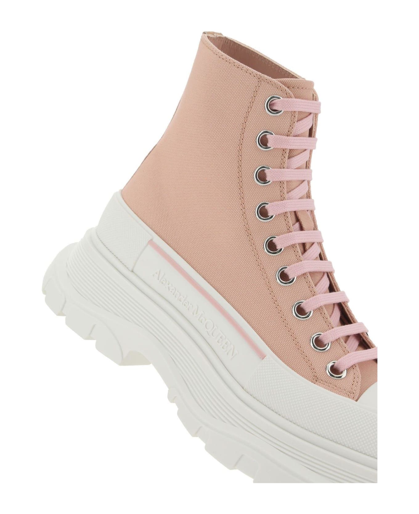 Alexander McQueen Pink Canvas Tread Slick Sneakers