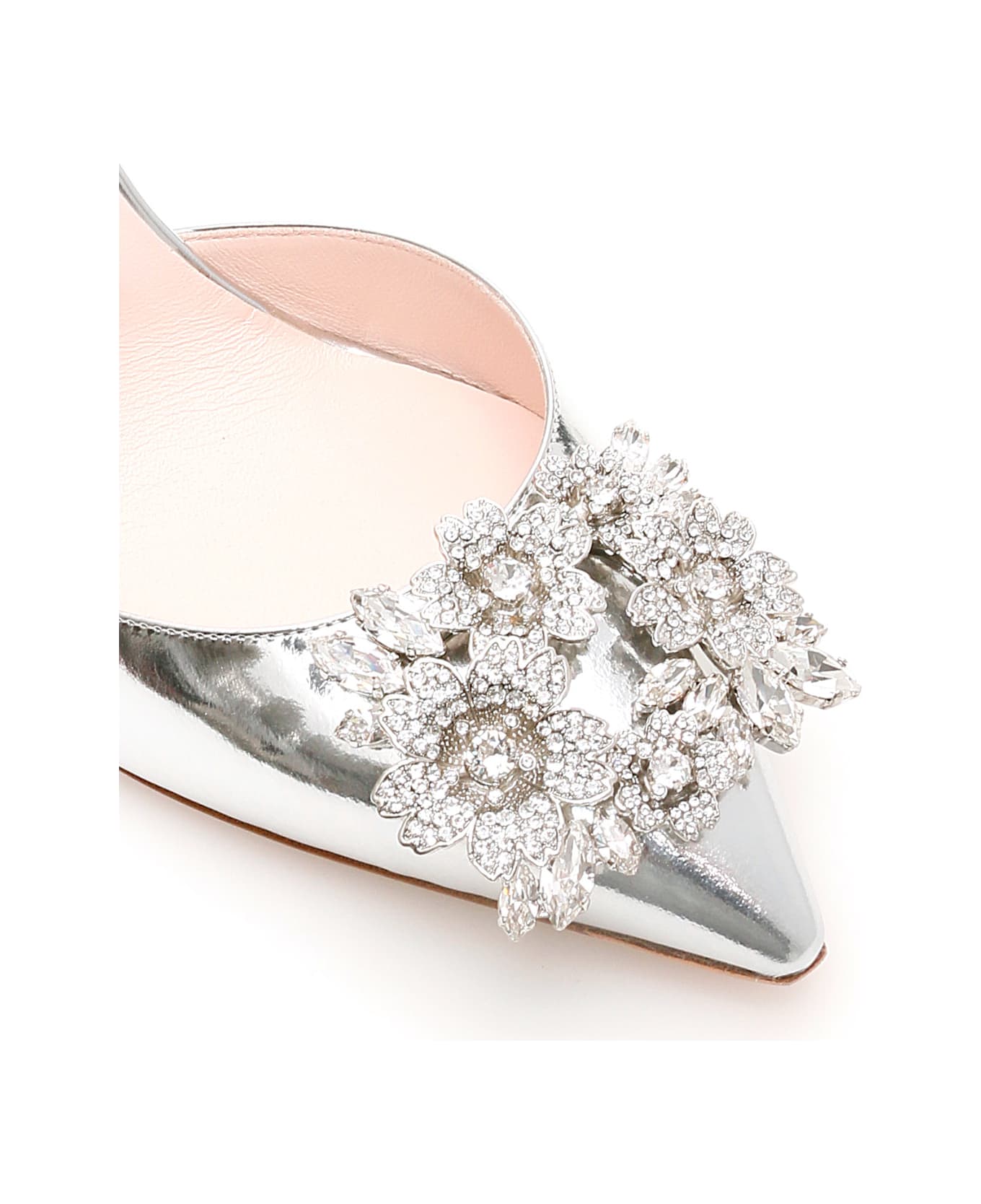 Roger Vivier Bouquet Strass Buckle Slingback Pumps 100 - ARGENTO (Silver)