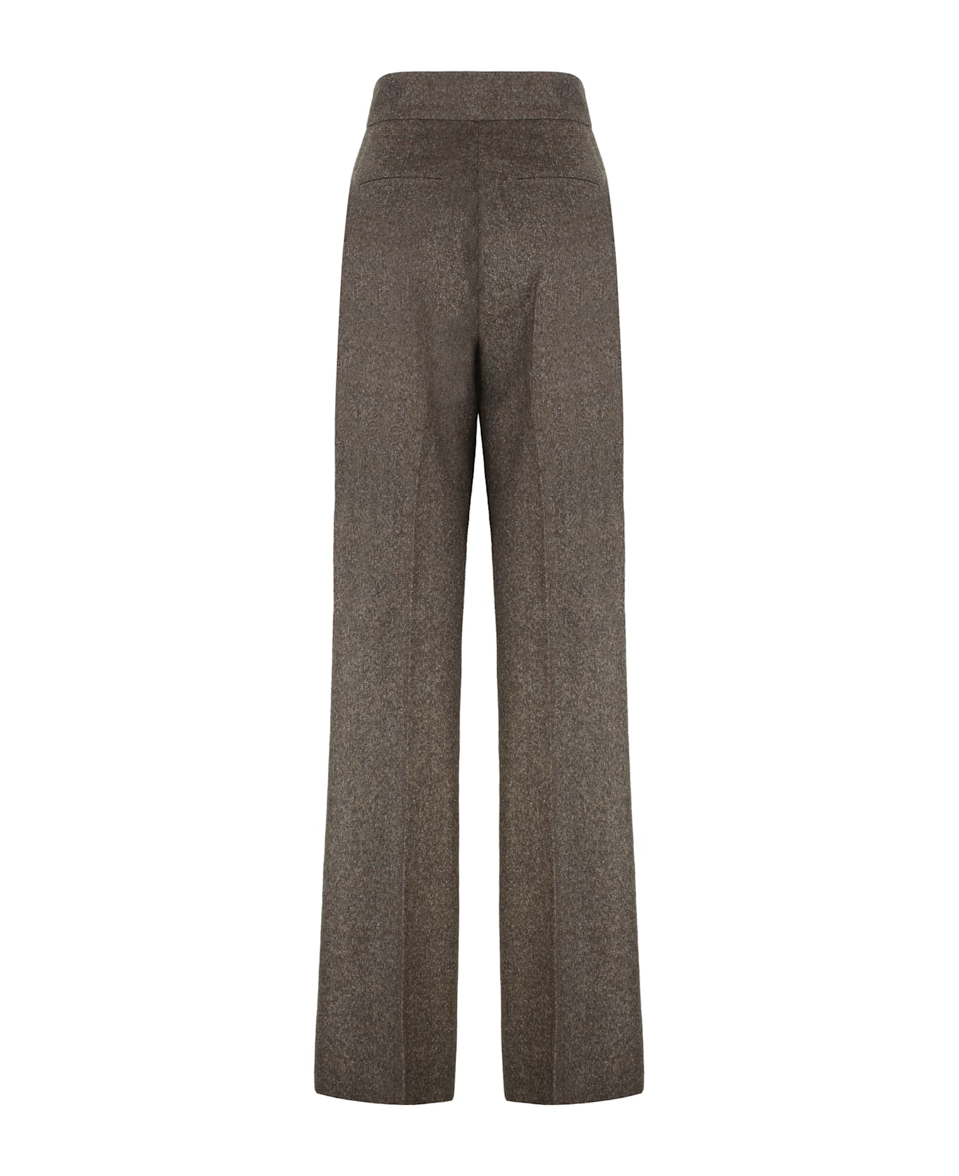 Max Mara Wide Wool Flannel Trousers - brown