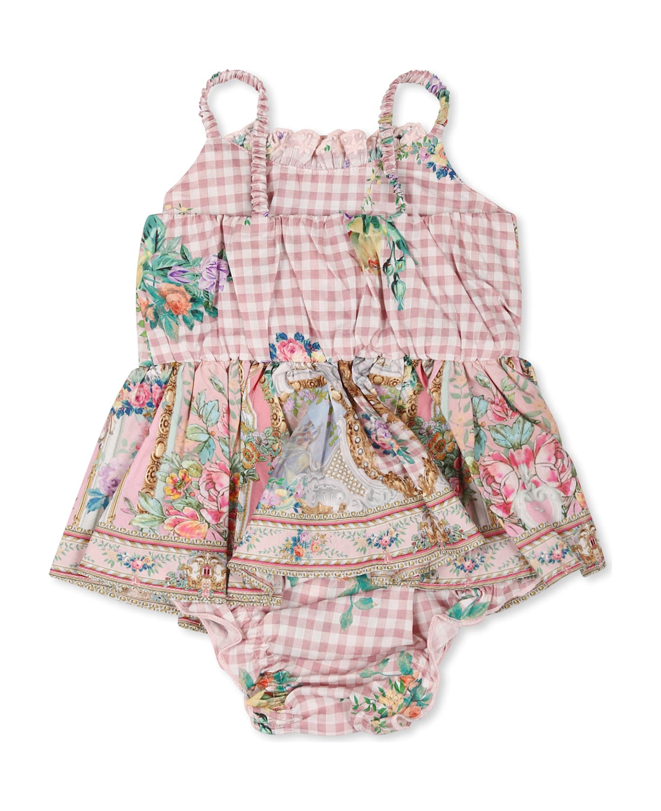 Camilla Pink Dress For Baby Girl With Floral Print - Pink