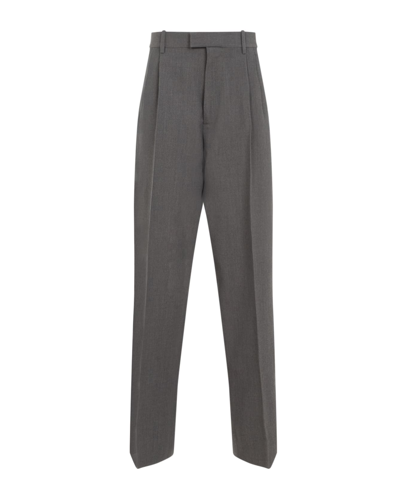 Bottega Veneta Wool Trousers - Grey Melange