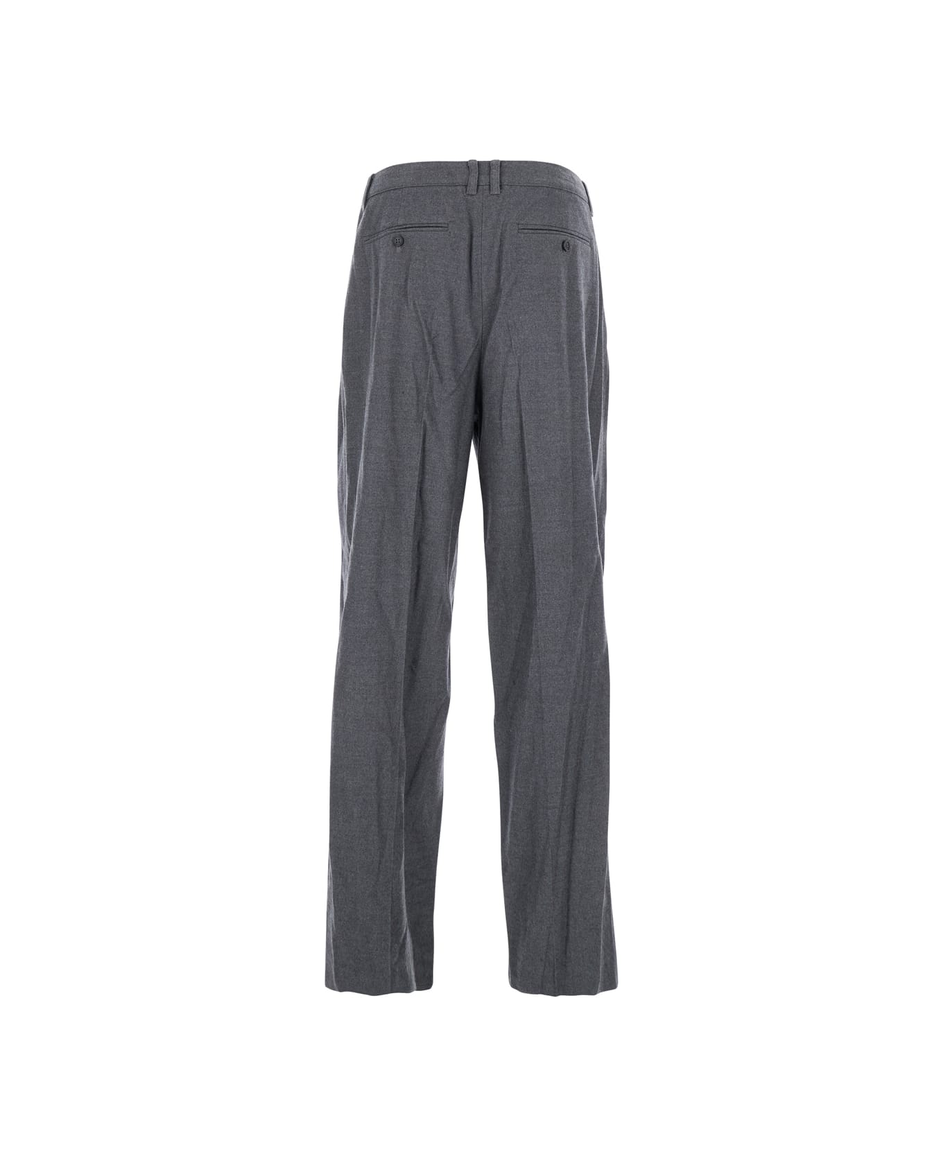 Dunst Grey Tailored Trousers With Front Pleats In Fabric Man - Grey