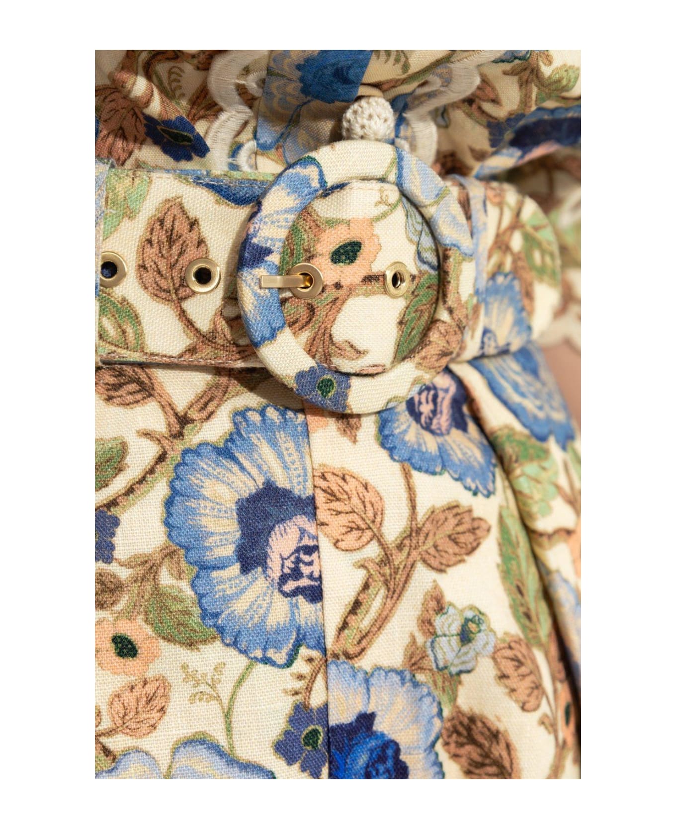 Zimmermann Junie Embroidered Shorts - Ivobf Ivory Blue Floral