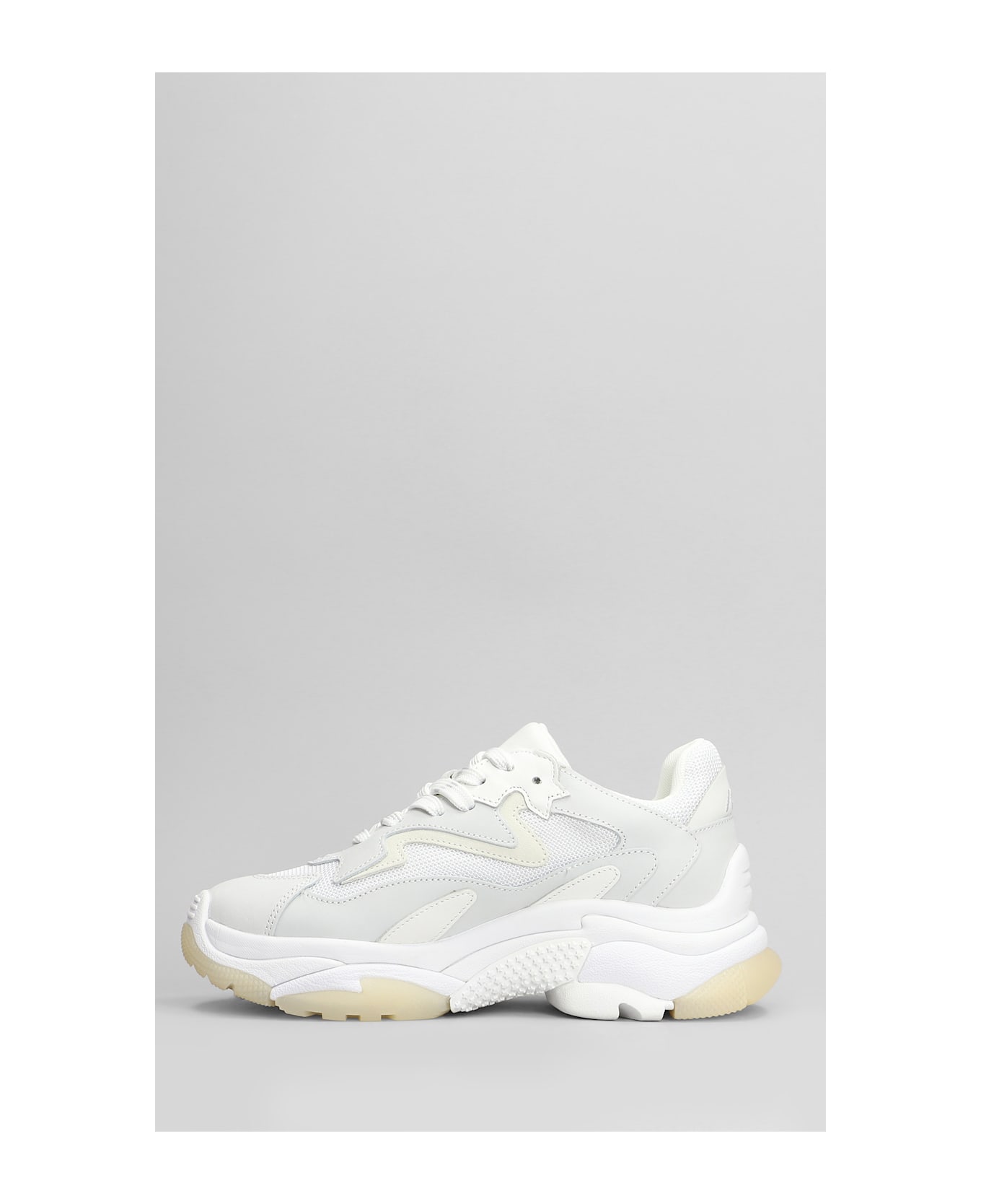 Ash Addict Sneakers In White Leather And Fabric - white