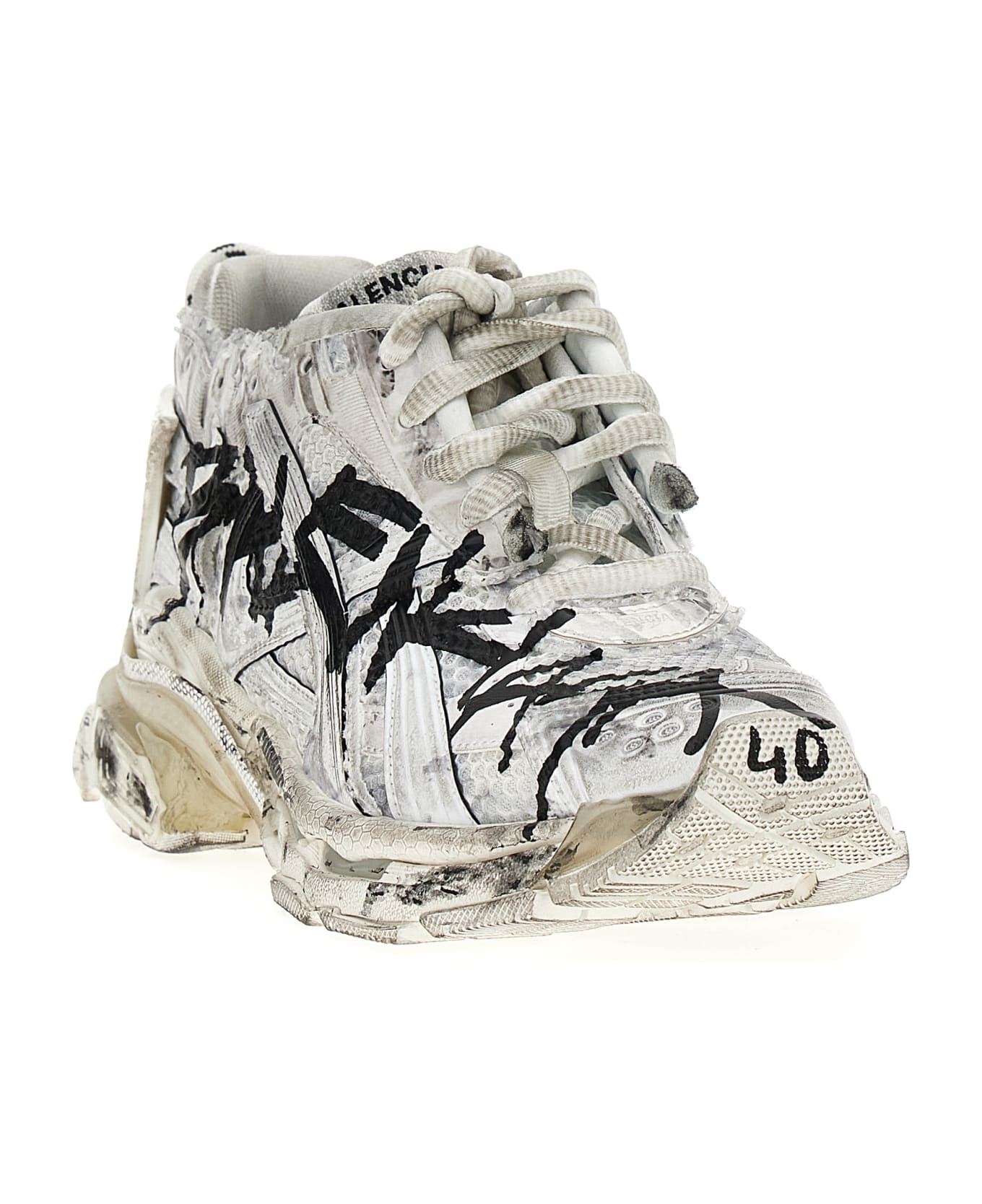 Balenciaga Runner Graffiti Sneakers - White
