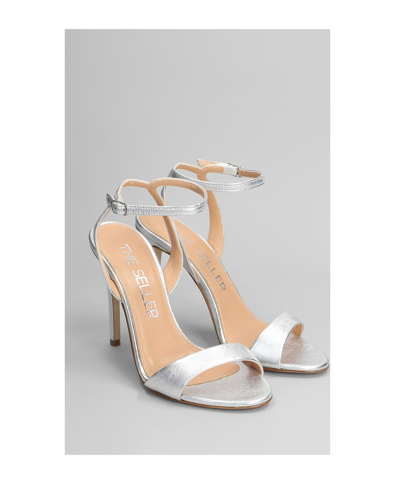 The Seller Sandals In Silver Leather - silver