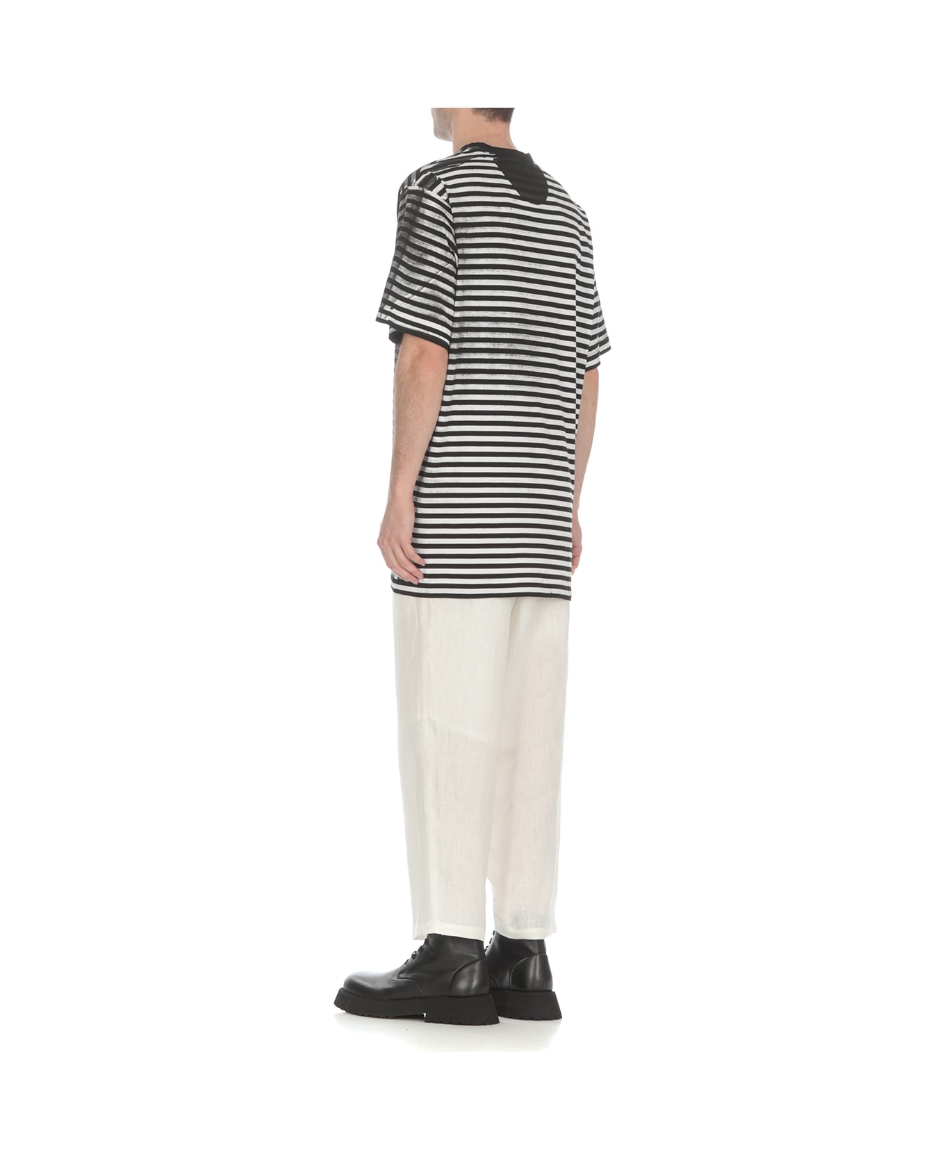Yohji Yamamoto Striped T-shirt - Grey