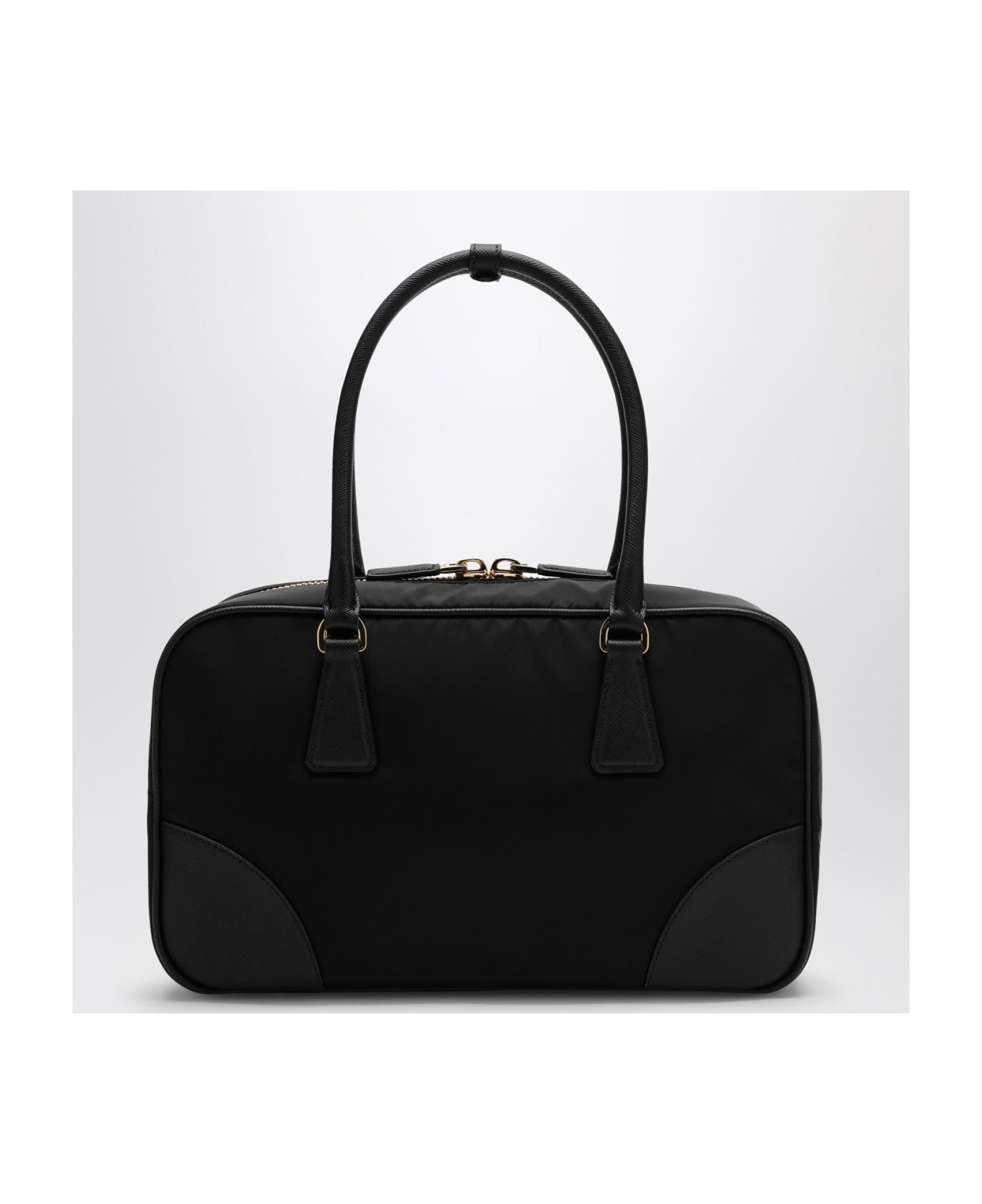 Prada Re-edition 1978 Re-nylon And Saffiano Medium Black Top Case - Nero