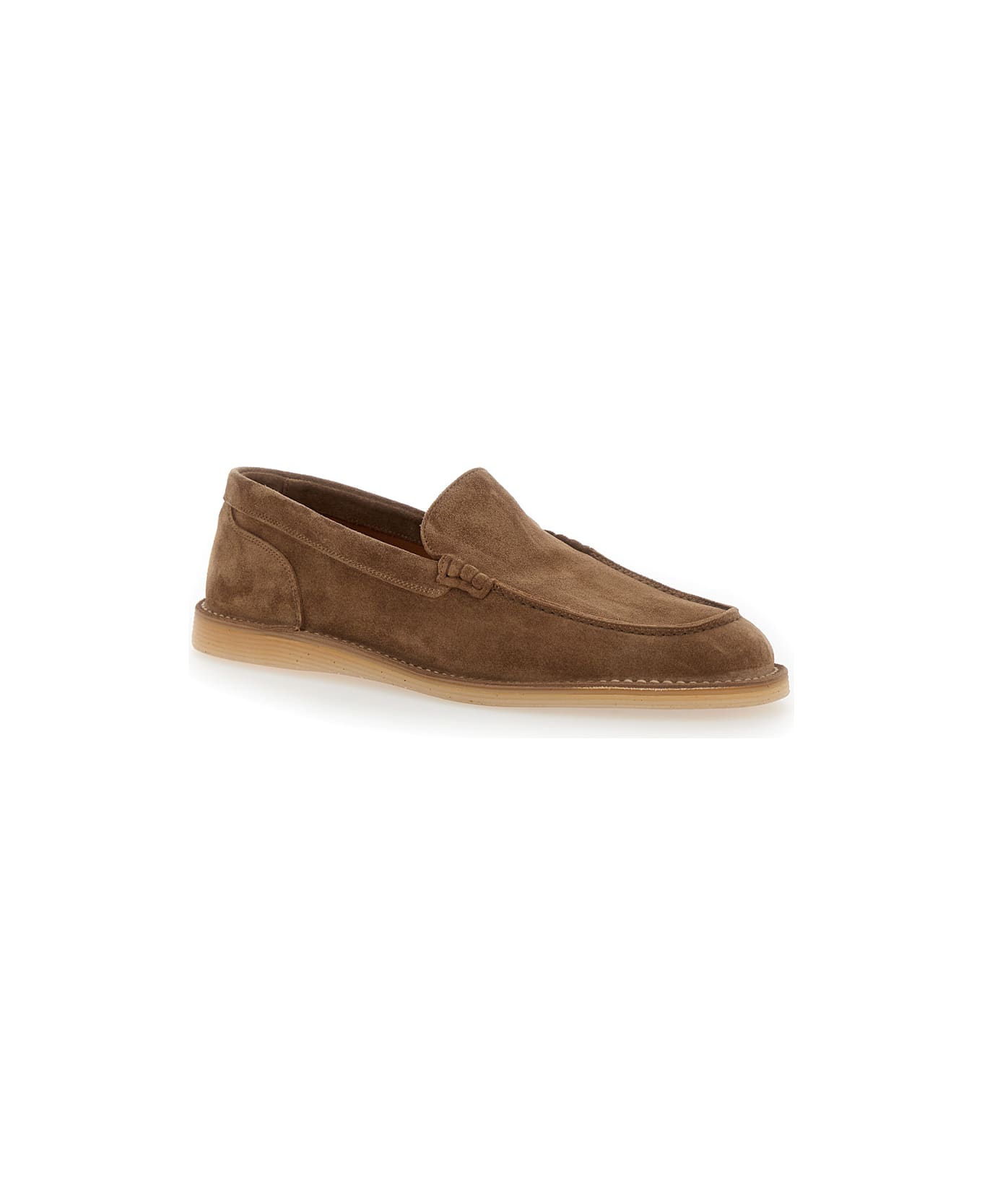 Dolce 
Gabbana 
new Florio Ideal
 Brown Loafers With Dg Detail In Suede Man - Brown