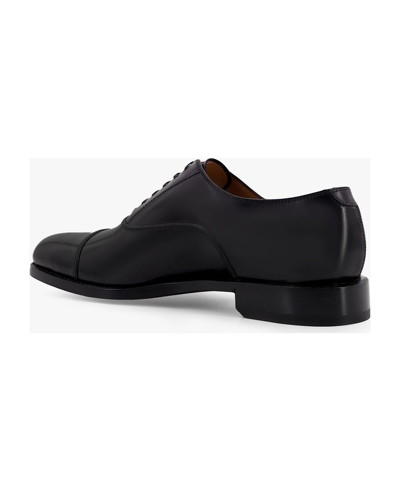Ferragamo Fabian Leather Lace-up Shoe - Black