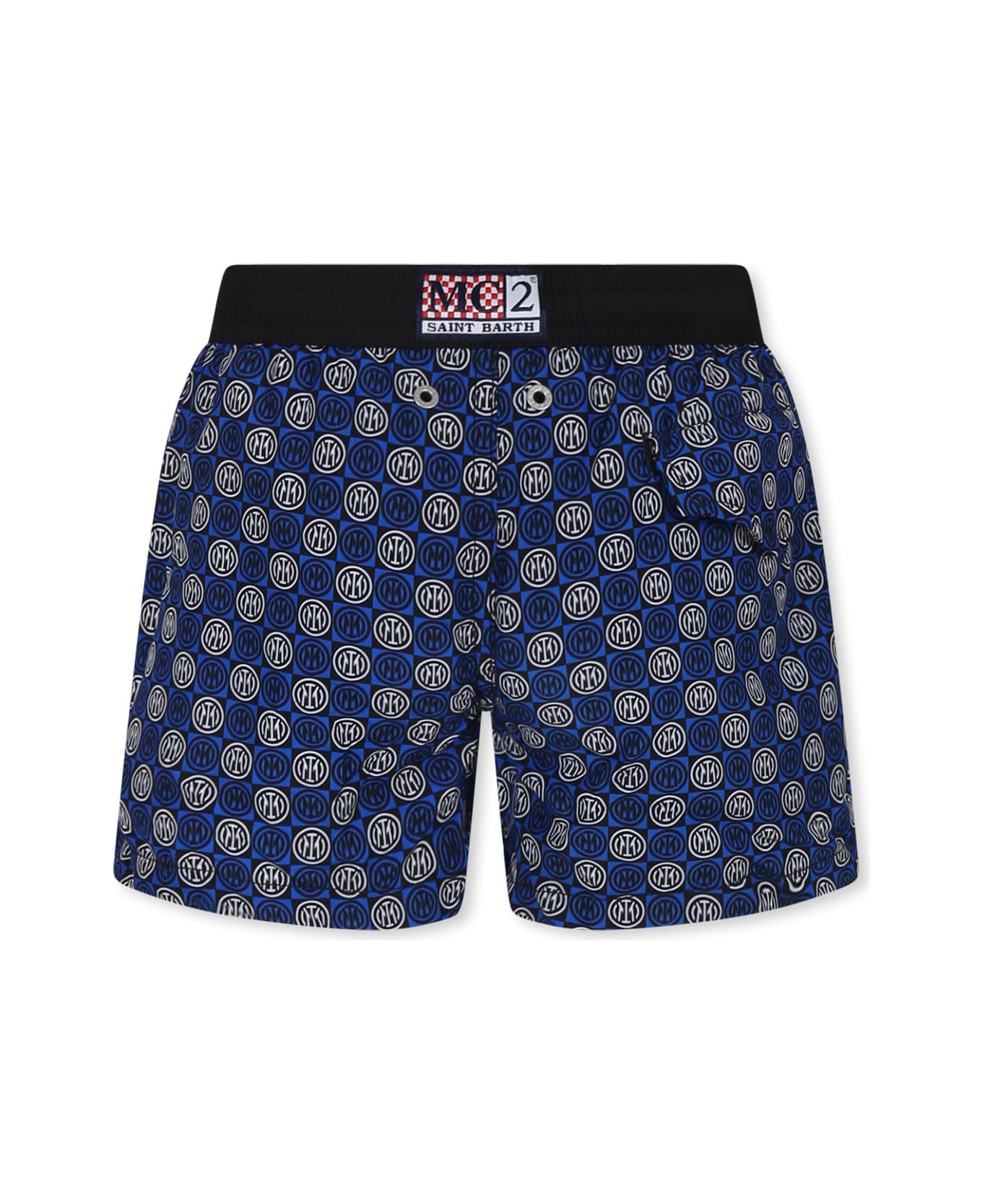 MC2 Saint Barth Blue Swim Shorts For Boy With Inter Logo - Blue