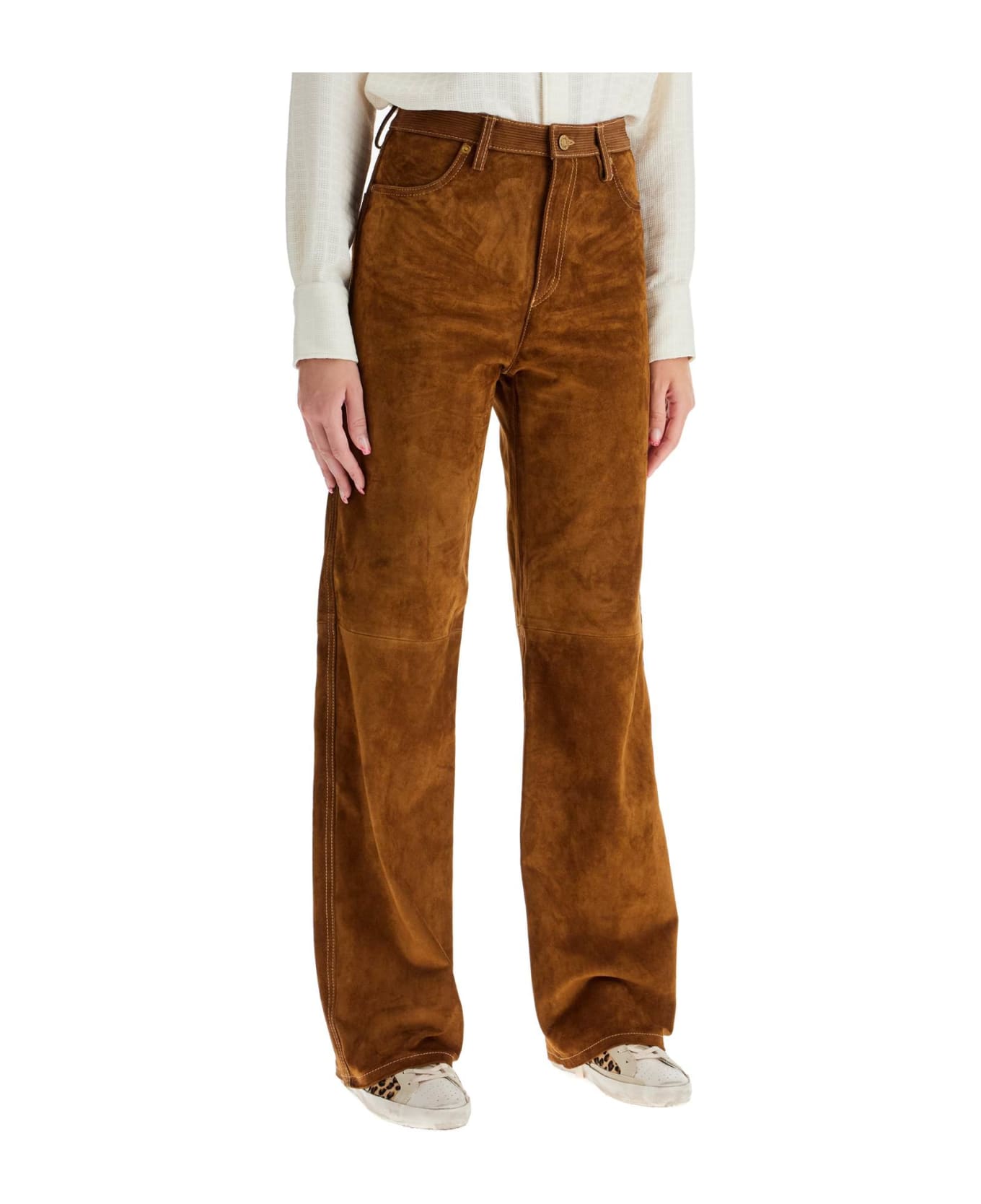 Golden Goose Brown Cowhide Trousers - TOBACCO BROWN (Brown) ボトムス