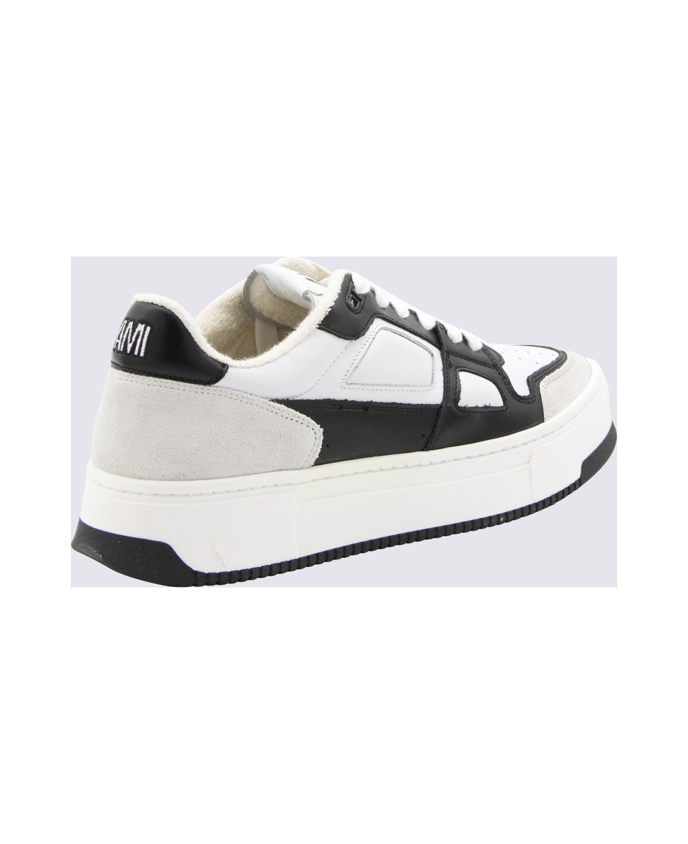 Ami Alexandre Mattiussi Black And White Leather Arcade Sneakers - White スニーカー