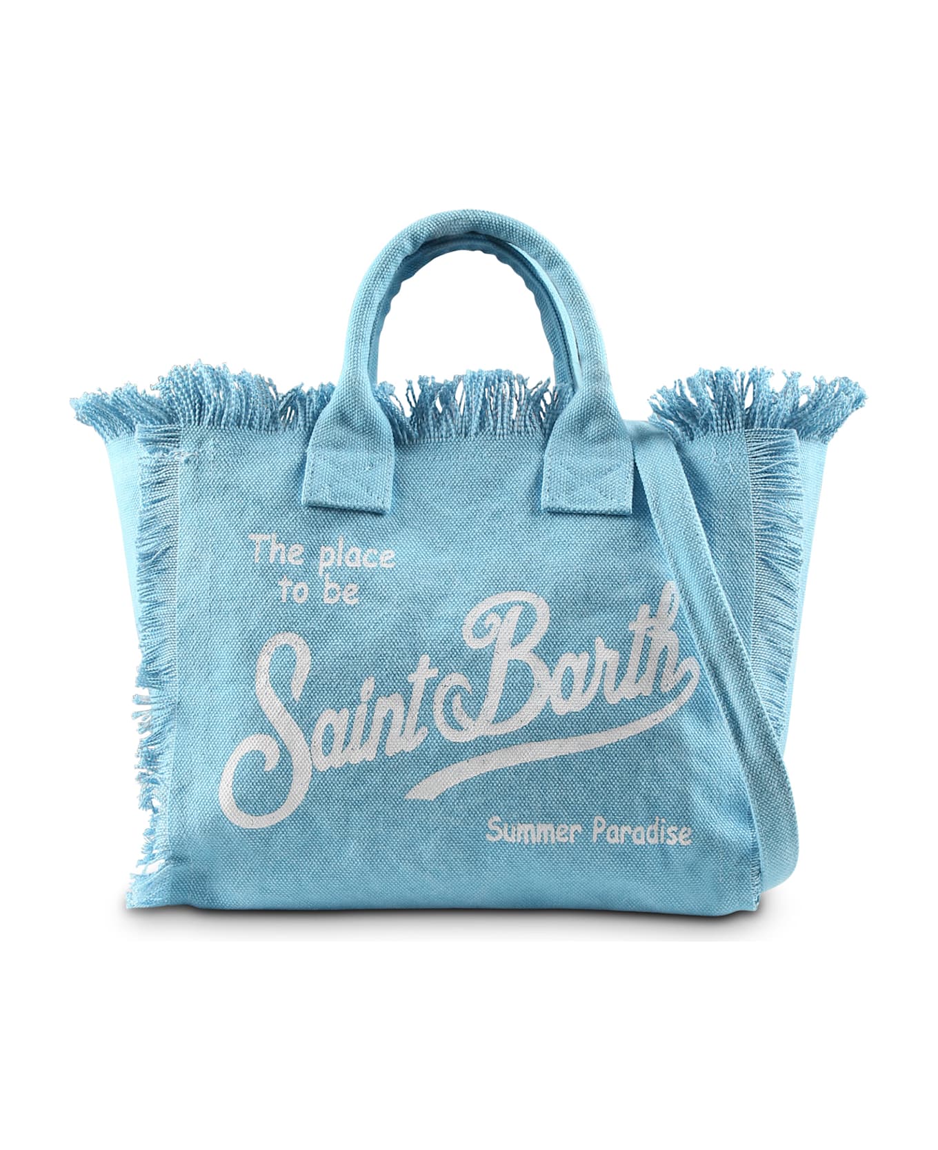 MC2 Saint Barth Light Blue Beach Bag For Girl With Logo - Light Blue