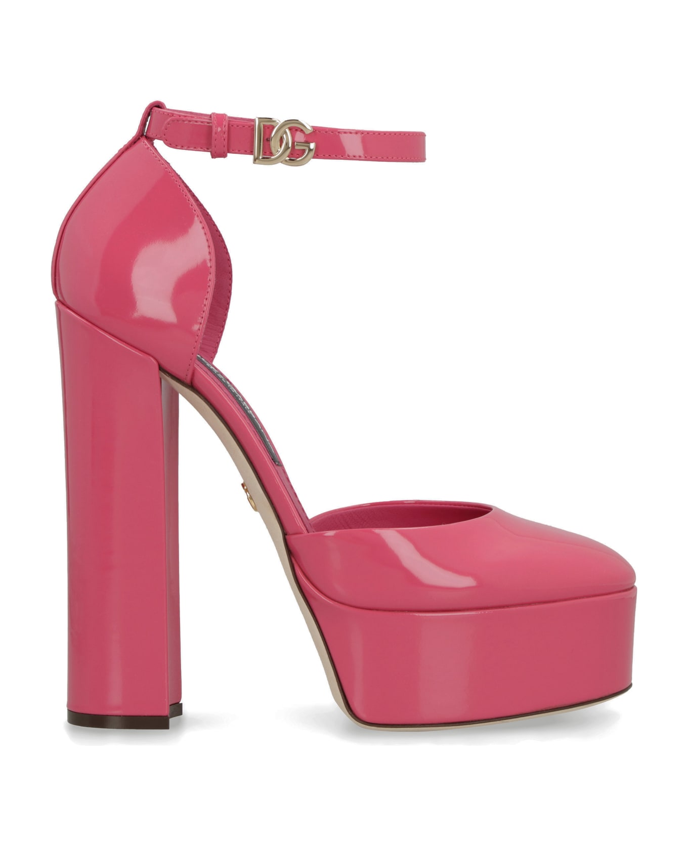 Dolce & Gabbana Leather Platform Pumps - Rosa