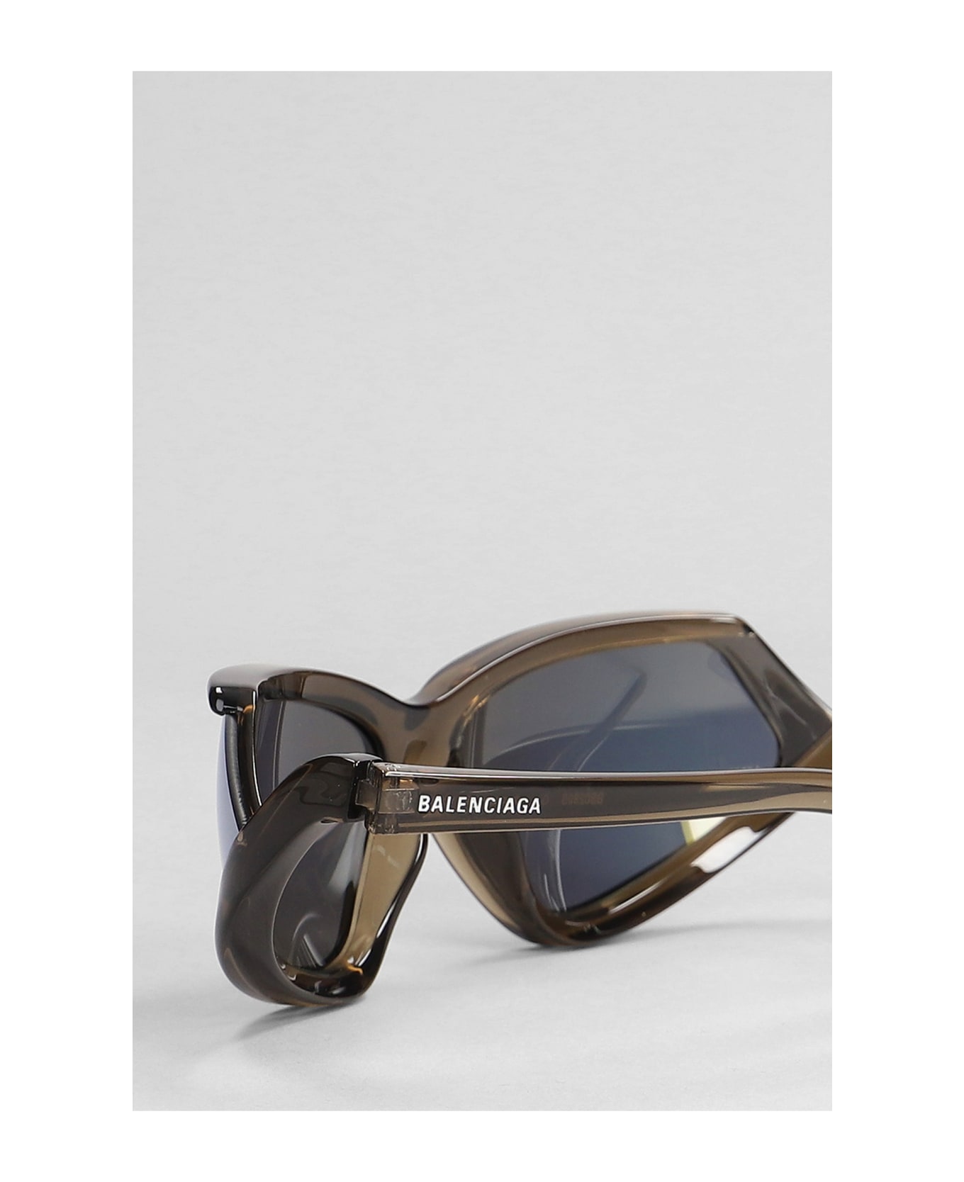 Balenciaga Side Xp Cat Sunglasses In Brown Nylon - brown