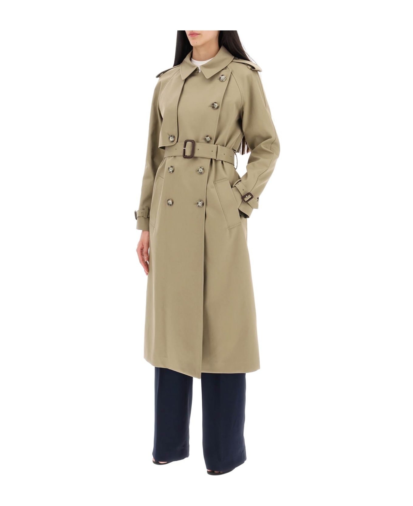 Stella McCartney Sustainable Cotton Double-breasted Trench - OLIVE (Khaki)