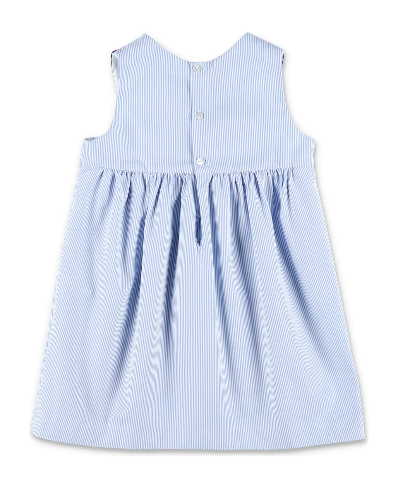 Gucci Kid - Embroidered Cotton Poplin Dress - LIGHT BLUE