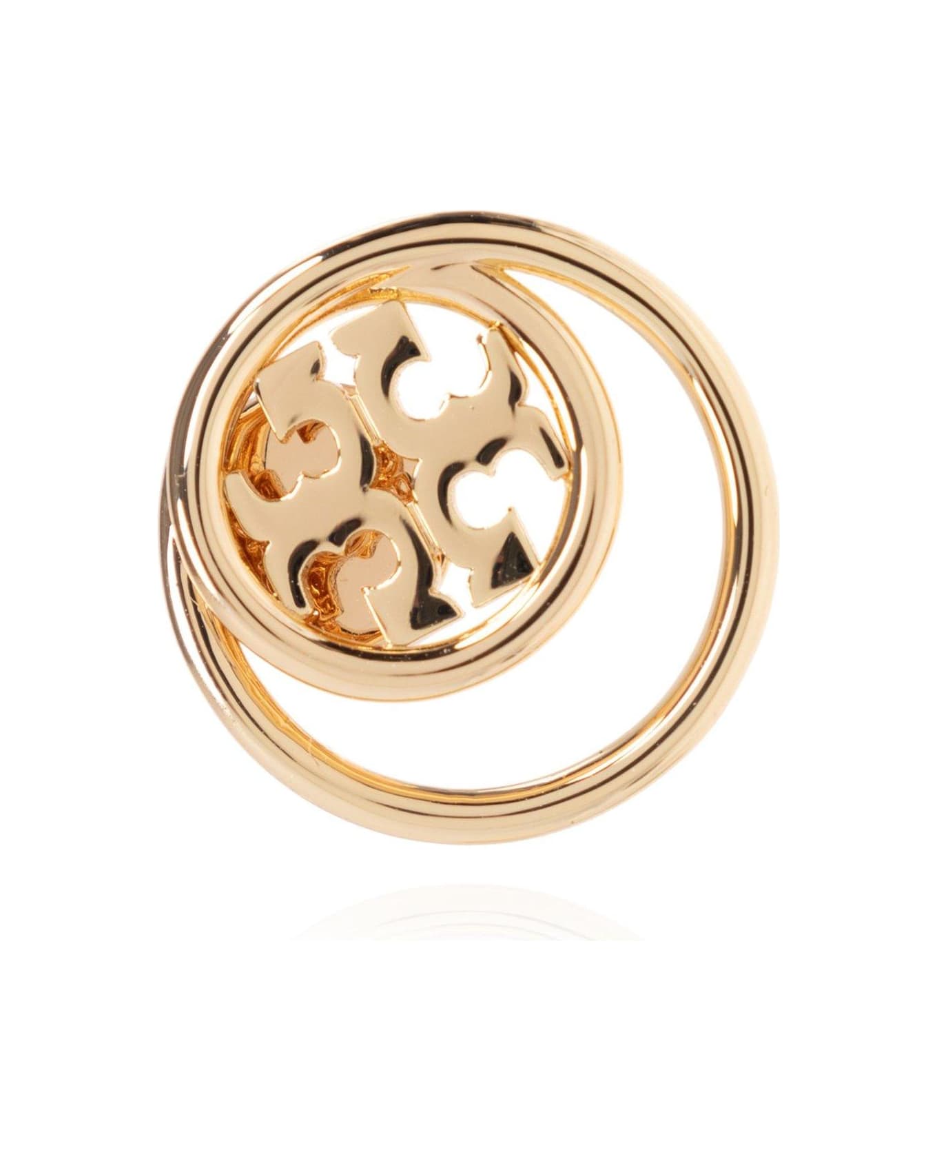 Tory Burch Double-ring Logo Plaque Earrings - Gold