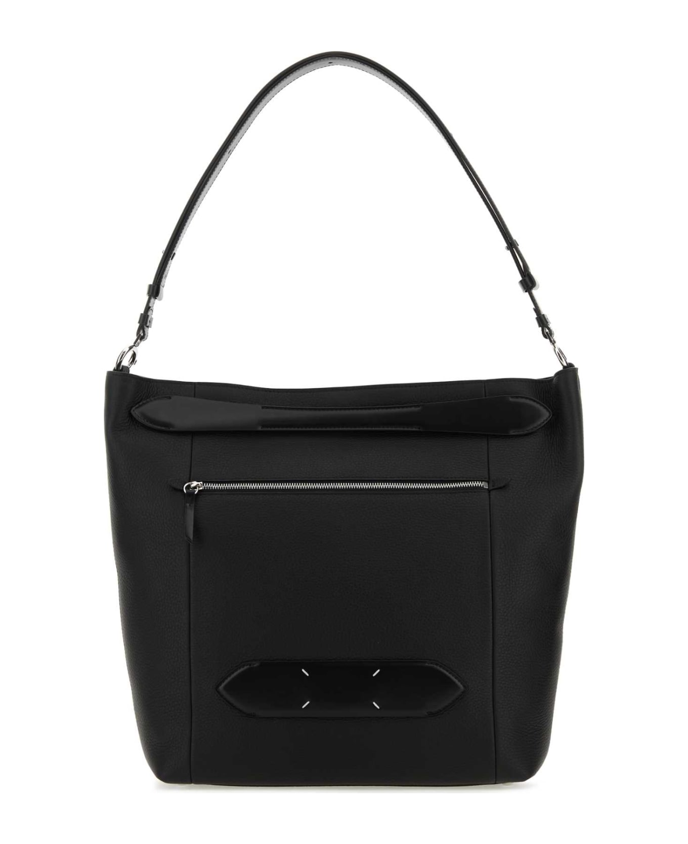 Maison Margiela Black Leather Soft 5ac Shopping Bag - BLACK